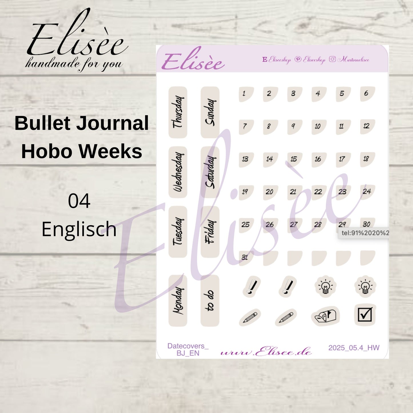 2025_Date Cover Bullet Journal / Hobonichi Weeks