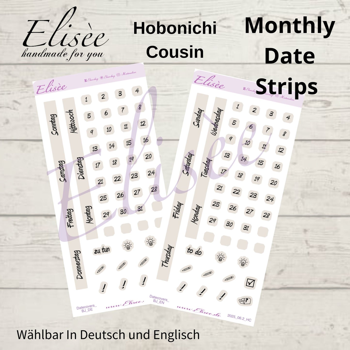 2025_Date Strips Bullet Journal A5 / Hobonichi Cousin A5