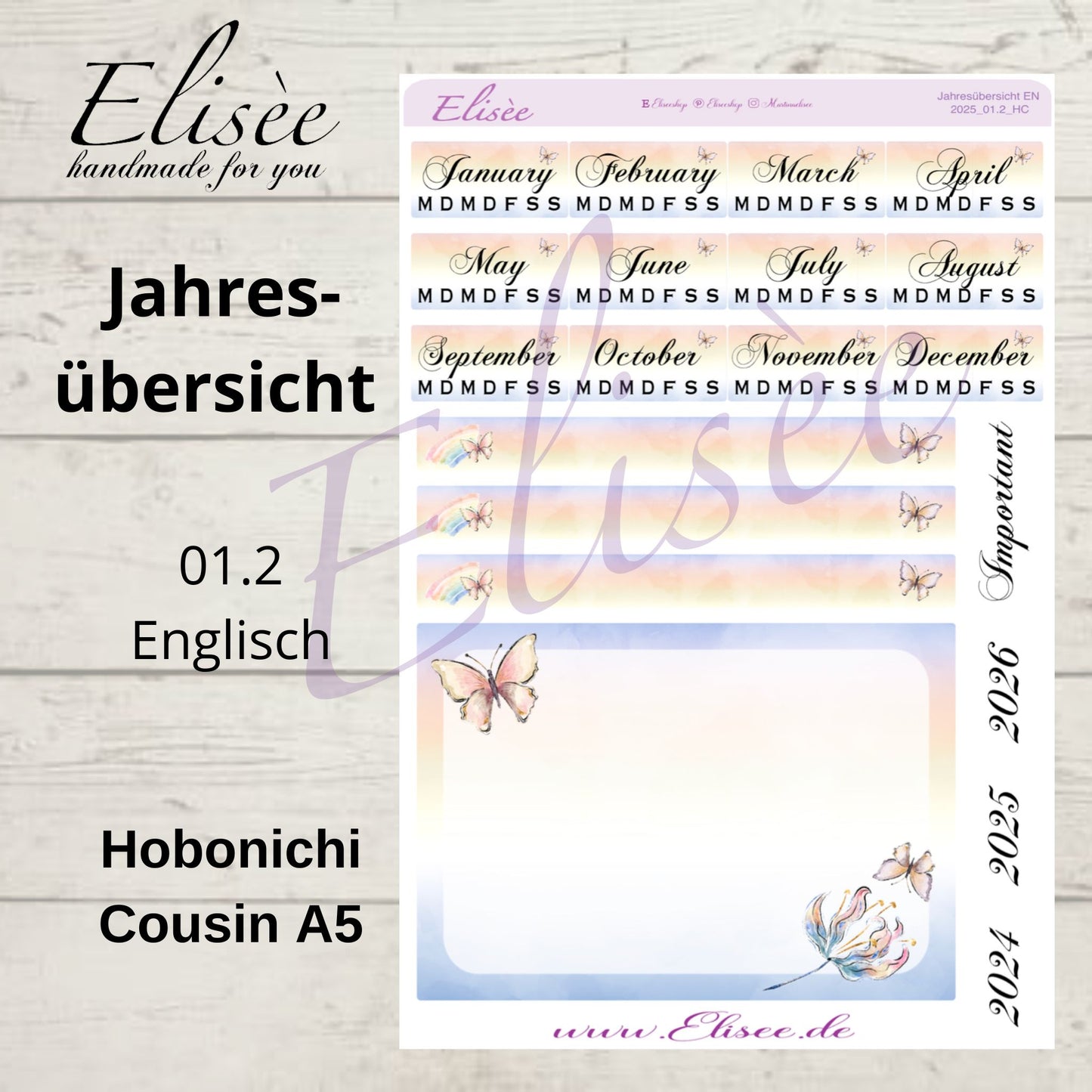 2025 Annual Overview Hobonichi Cousin A5