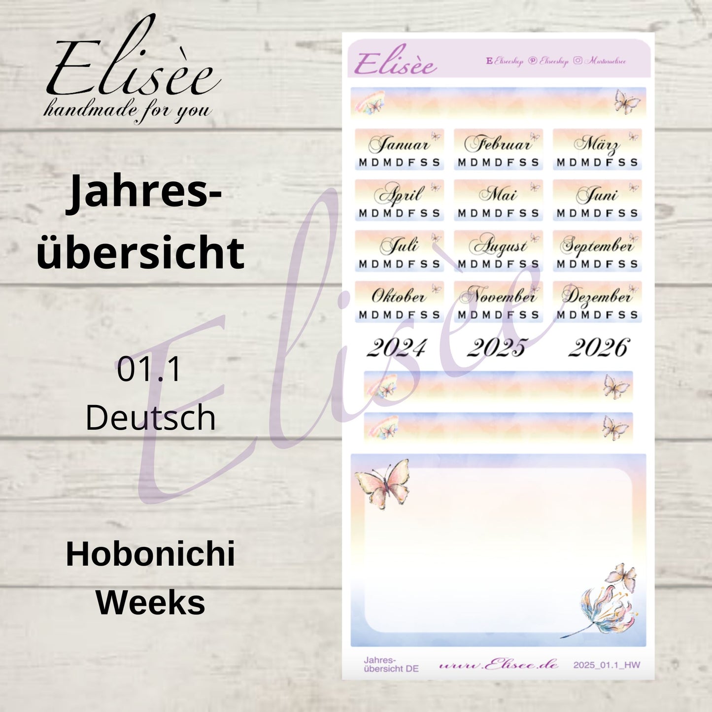 2025 Annual Overview Hobonichi Weeks