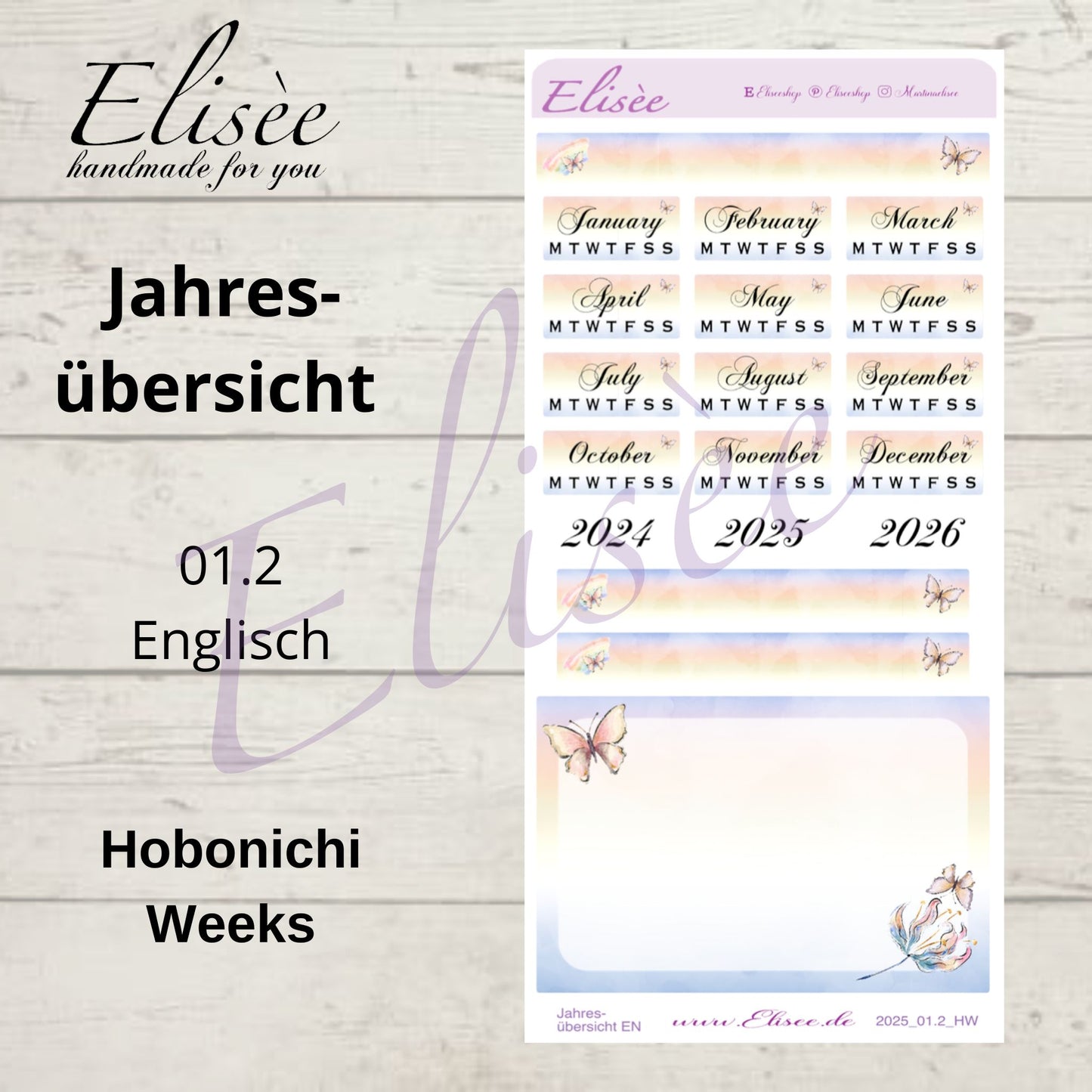 2025 Annual Overview Hobonichi Weeks