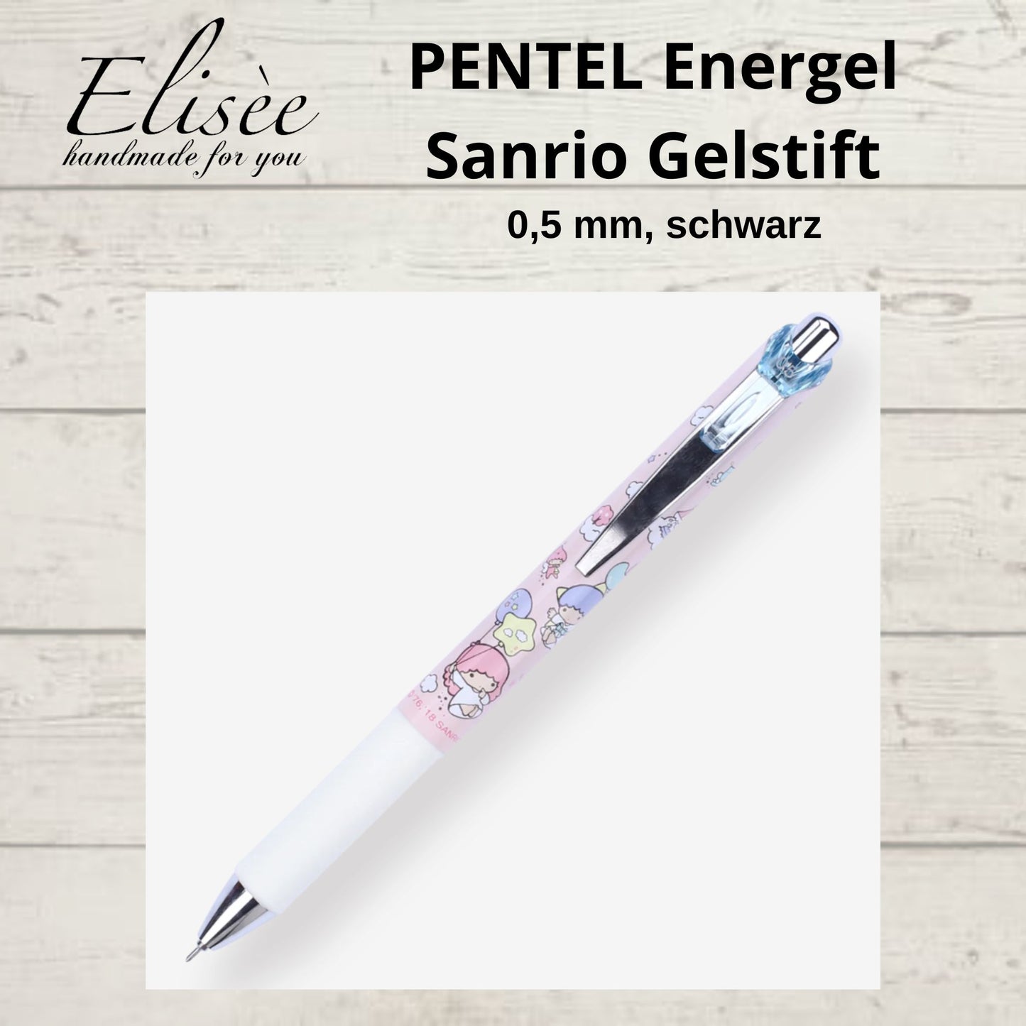 A0005_Stift_Pentel EnerGel x Sanrio Gelstift – 0,5 mm – Little Twin Stars - Schwarz