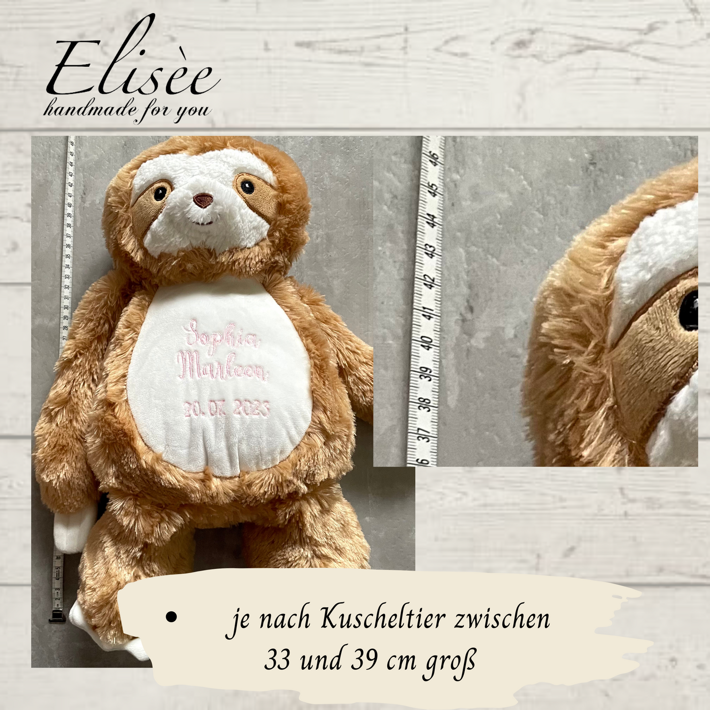 T_02_Plüschtier "Bär Weiß" bestickt mit Namen | Personalisierung