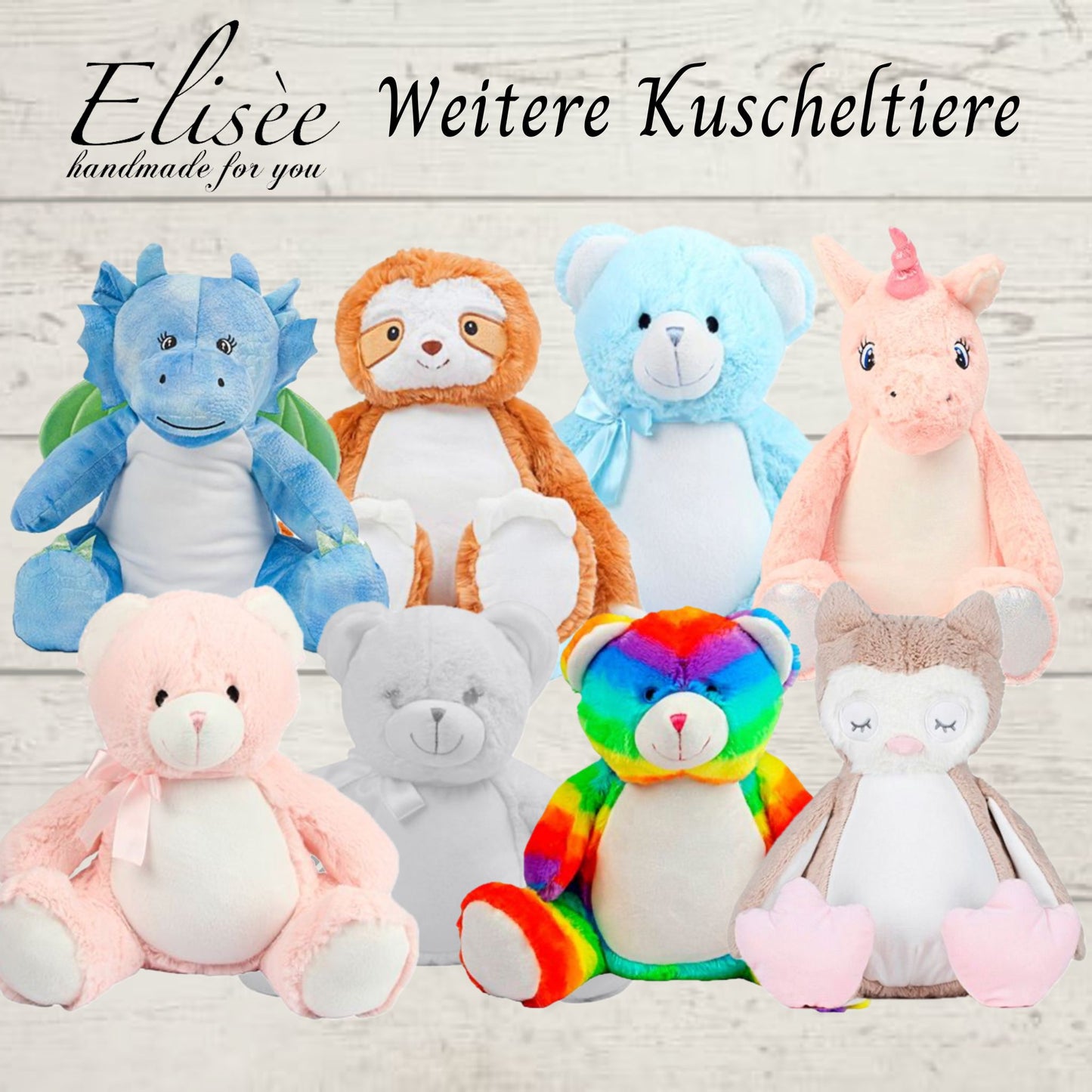 T_02_Plüschtier "Bär Weiß" bestickt mit Namen | Personalisierung