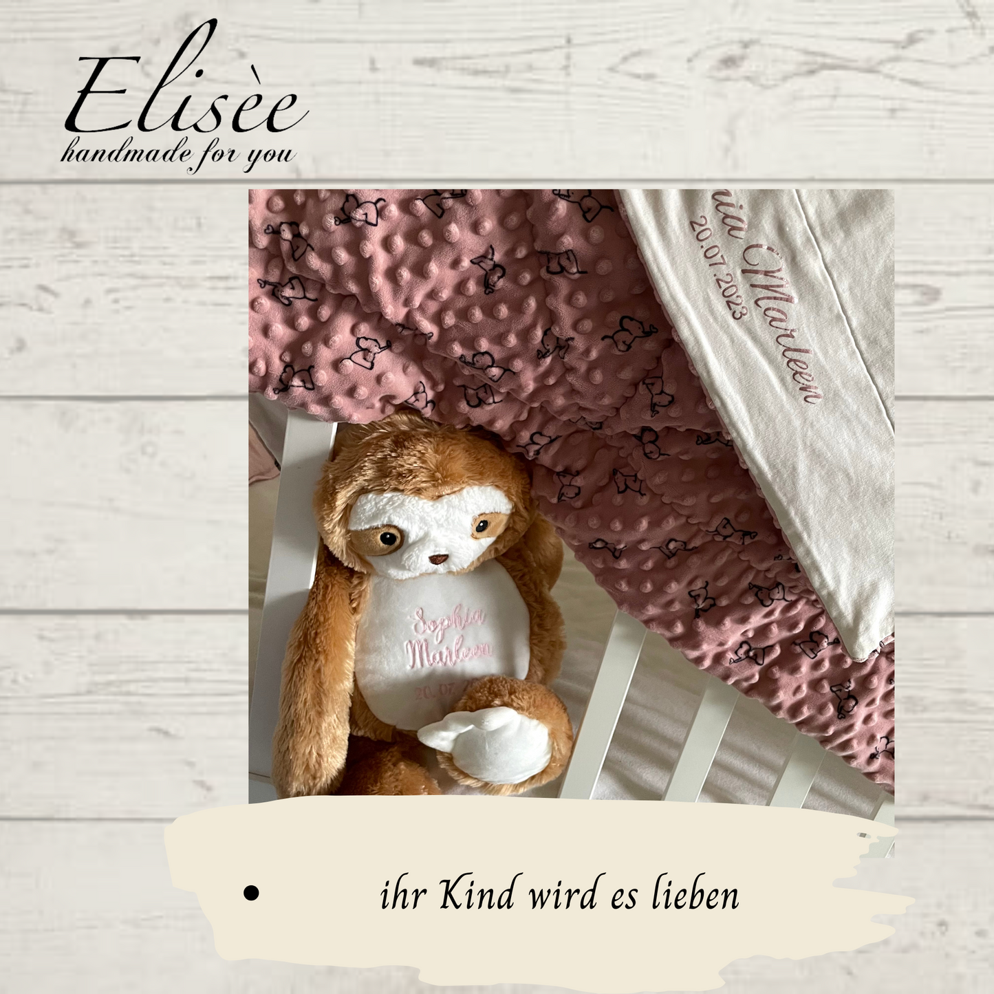 T_02_Plüschtier "Bär Weiß" bestickt mit Namen | Personalisierung