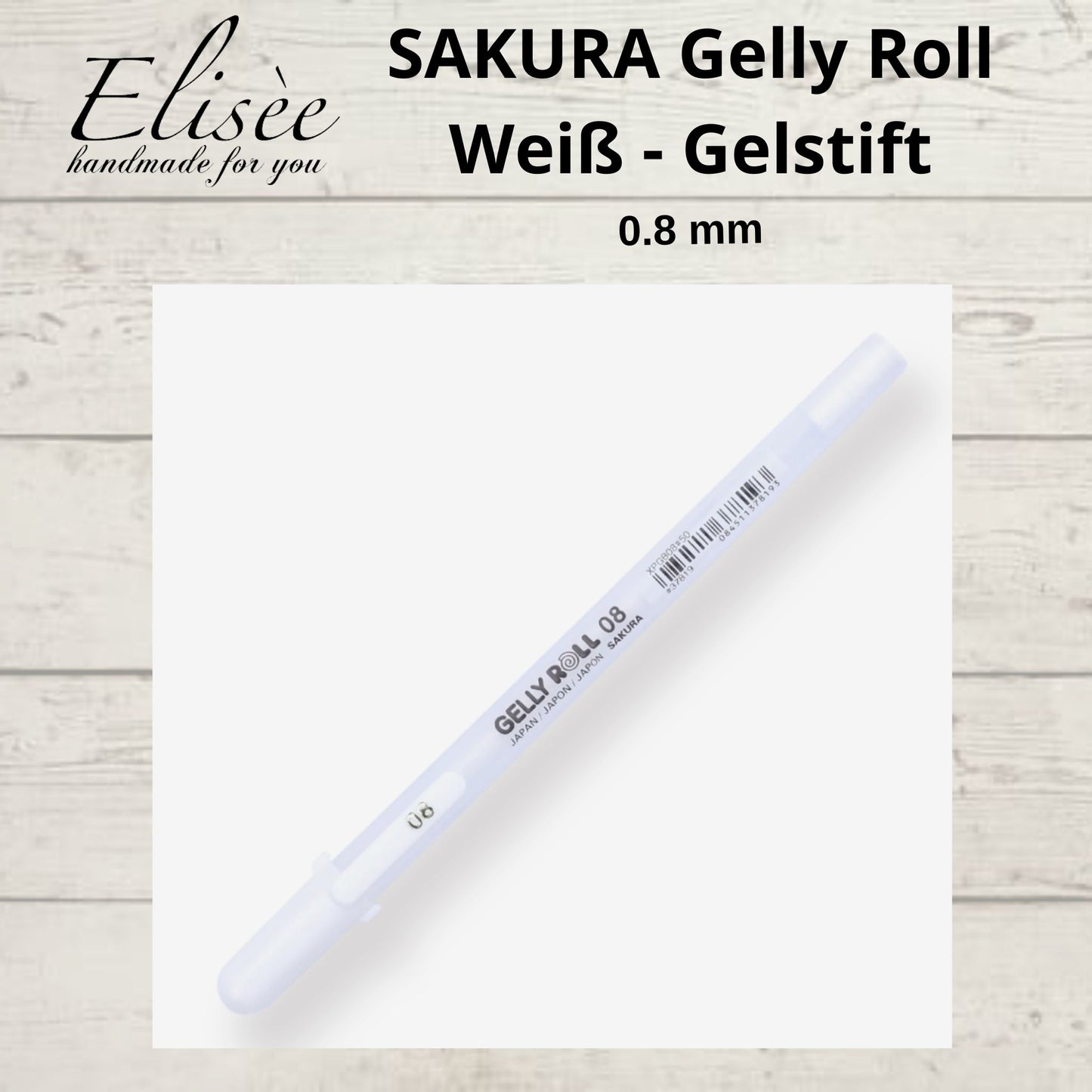 A0015_Stift_Sakura Gelly Roll Klassischer Gelstift – 0,8 mm – Weiß