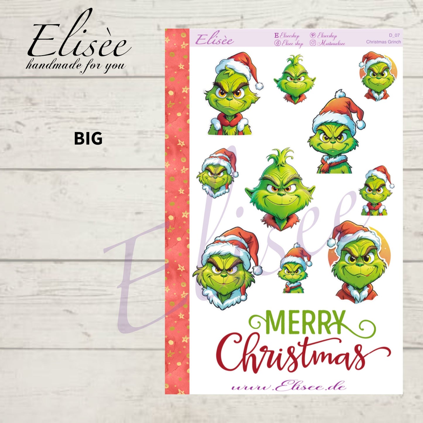 D07_Dekoration Sticker "Weihnachts-Grinch"