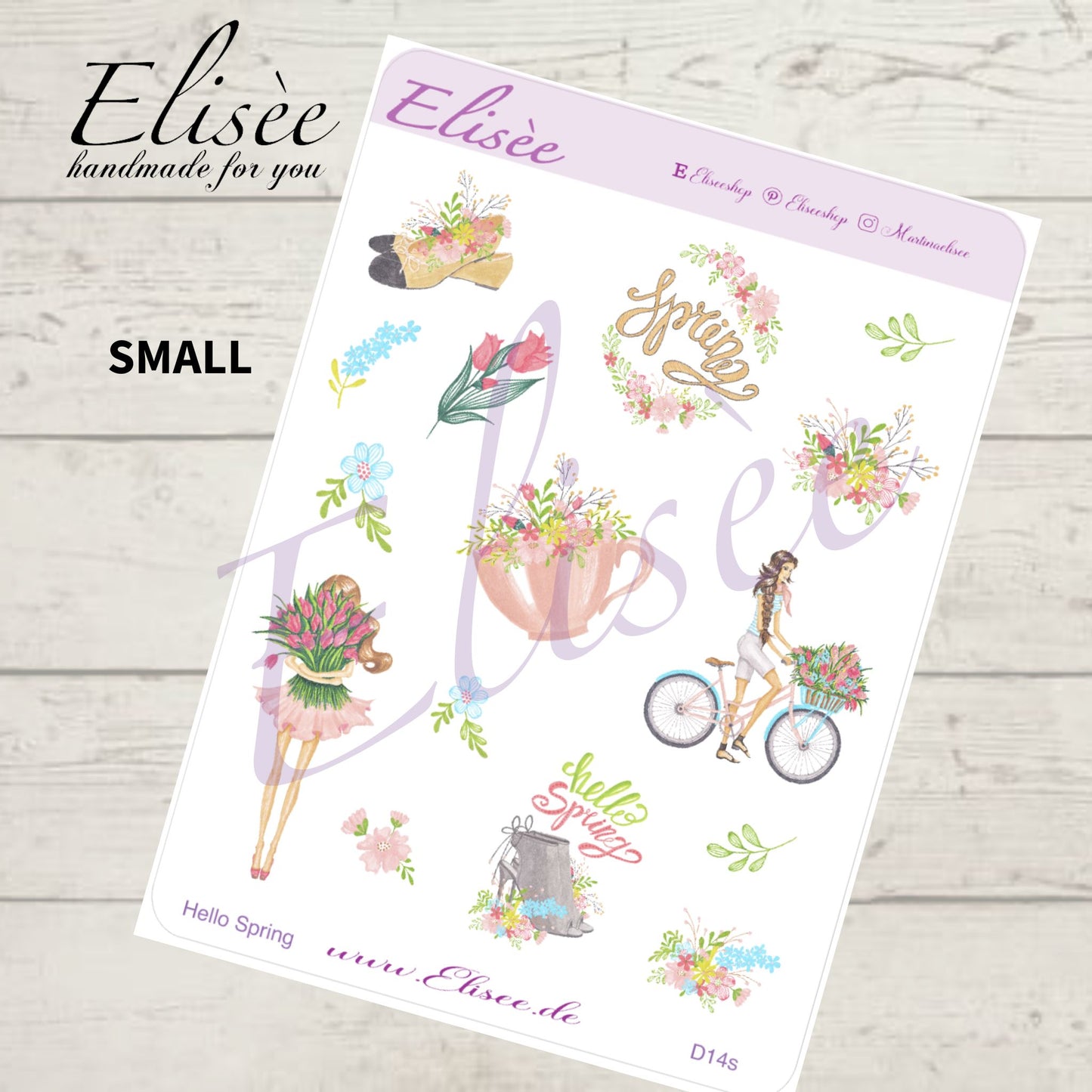 D14_Dekoration Sticker "Hello Spring"