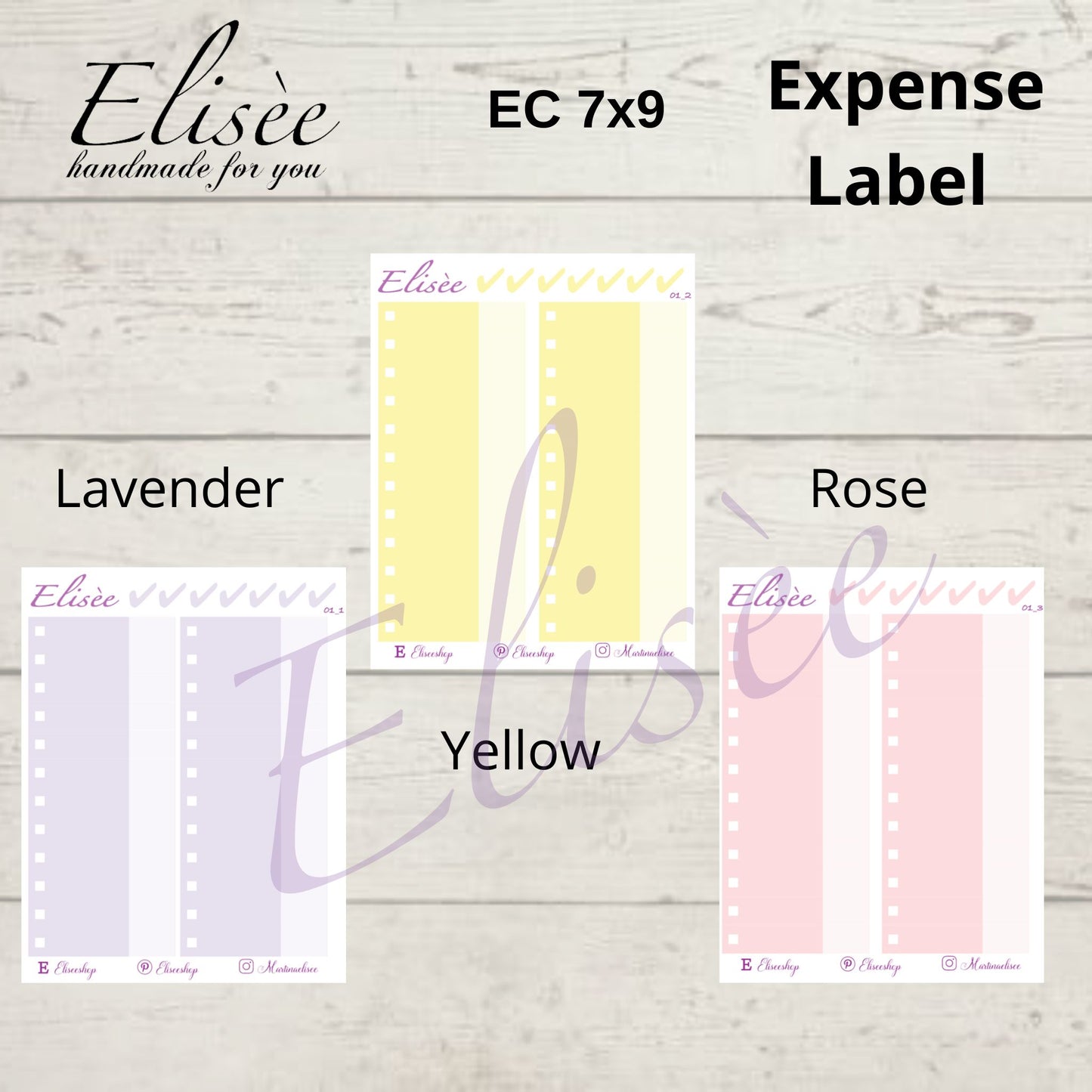 Expense / Ausgaben Sticker für 7x9 Erin Condren Planer