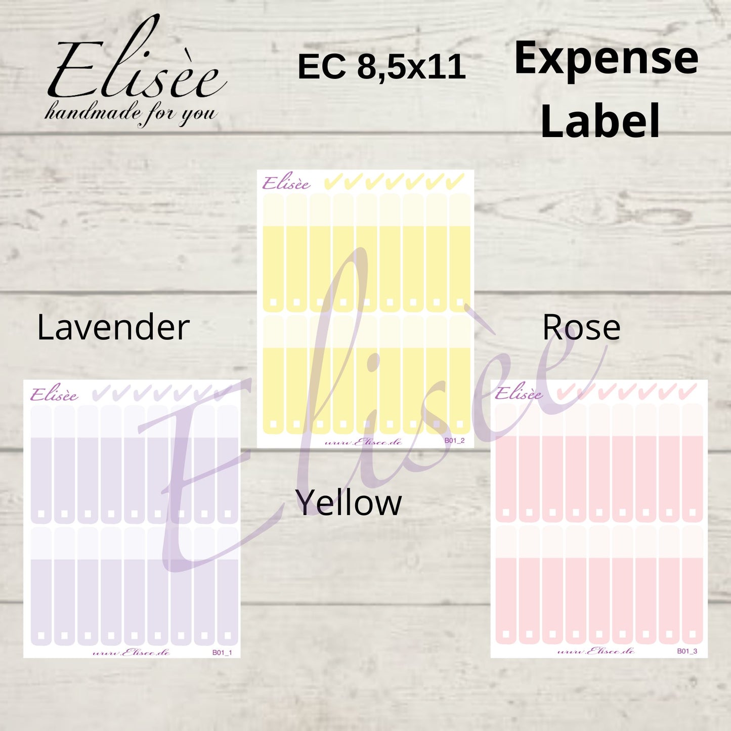 Expense / Ausgaben Sticker für 8,5x11 Planer