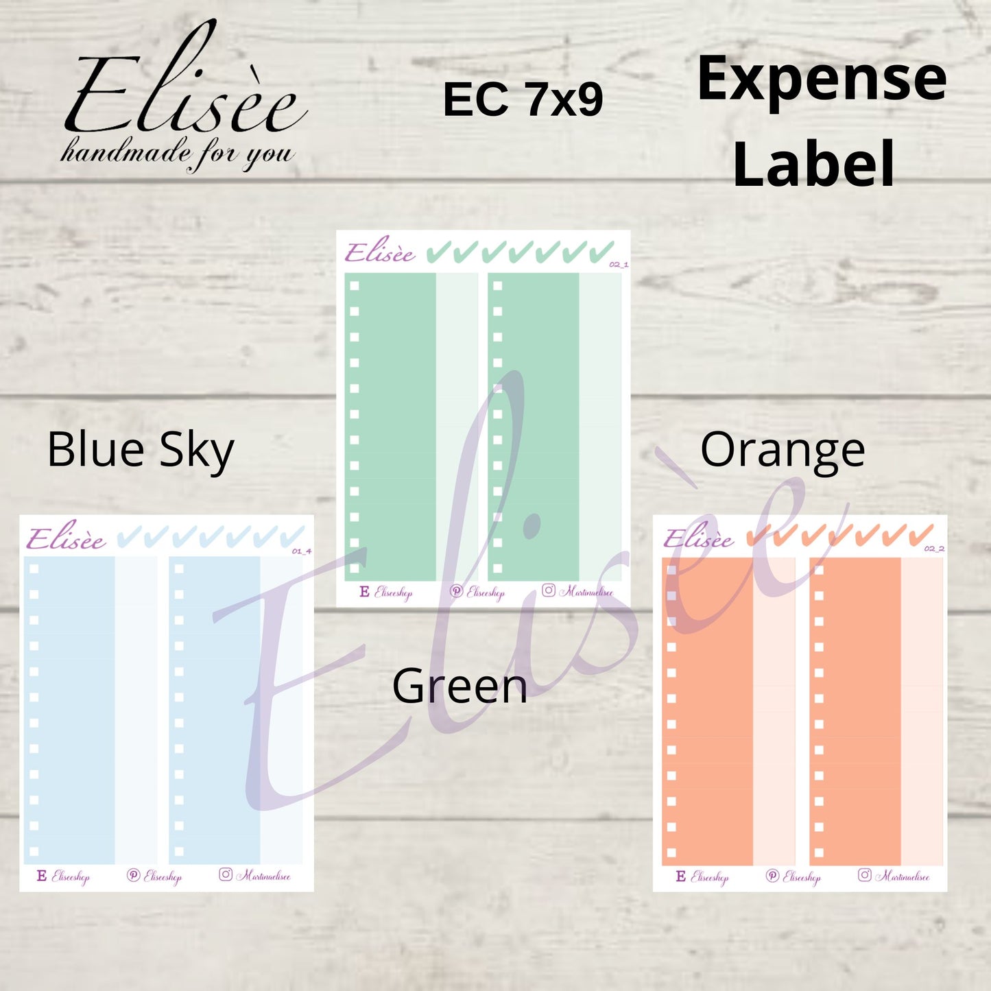 Expense / Ausgaben Sticker für 7x9 Erin Condren Planer