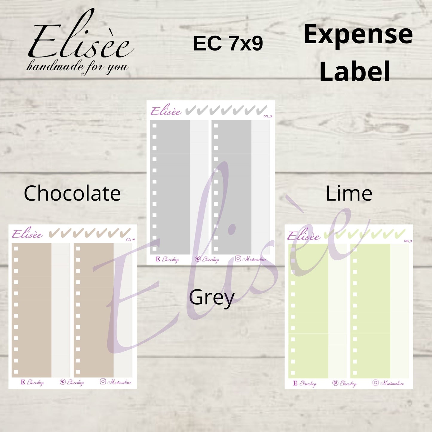 Expense / Ausgaben Sticker für 7x9 Erin Condren Planer