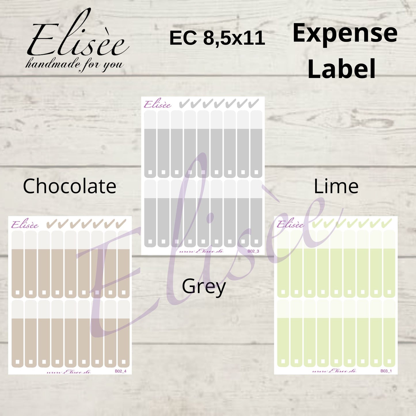 Expense / Ausgaben Sticker für 8,5x11 Planer