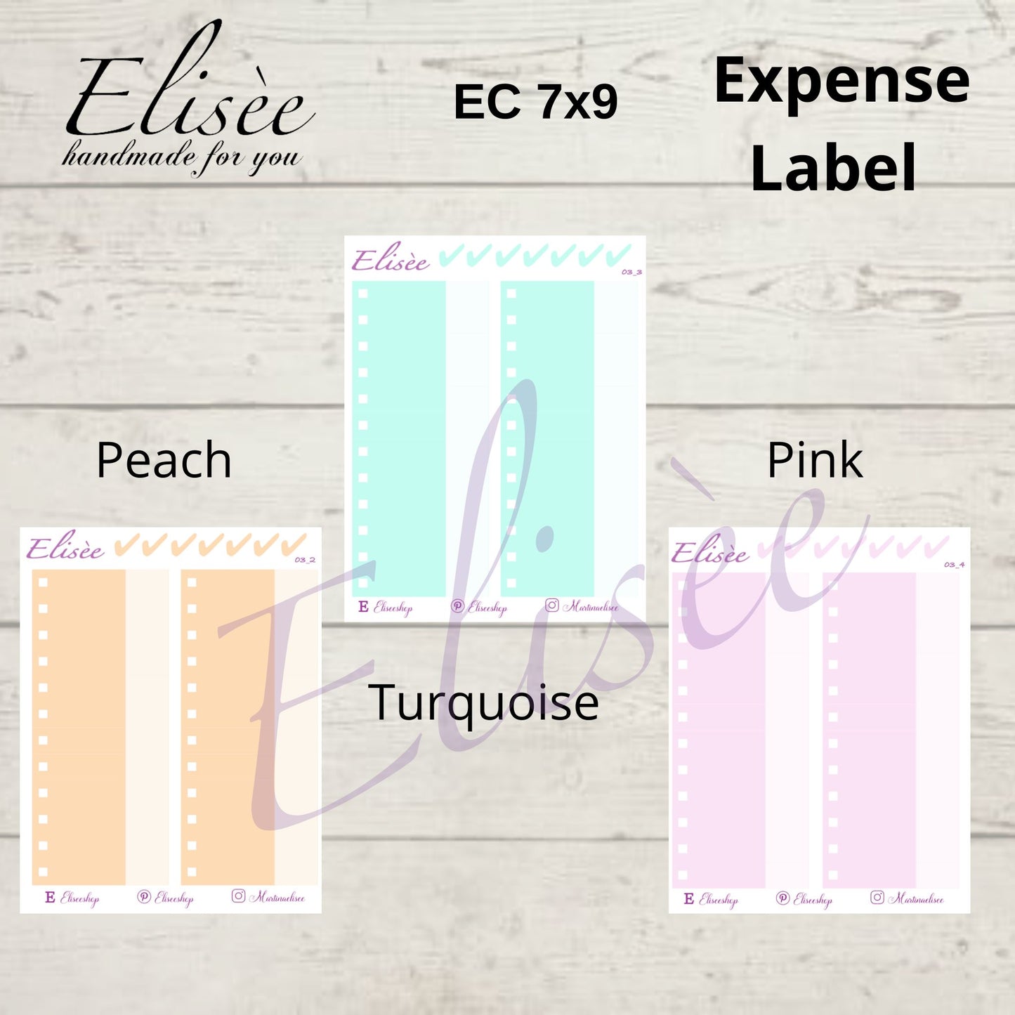 Expense / Ausgaben Sticker für 7x9 Erin Condren Planer