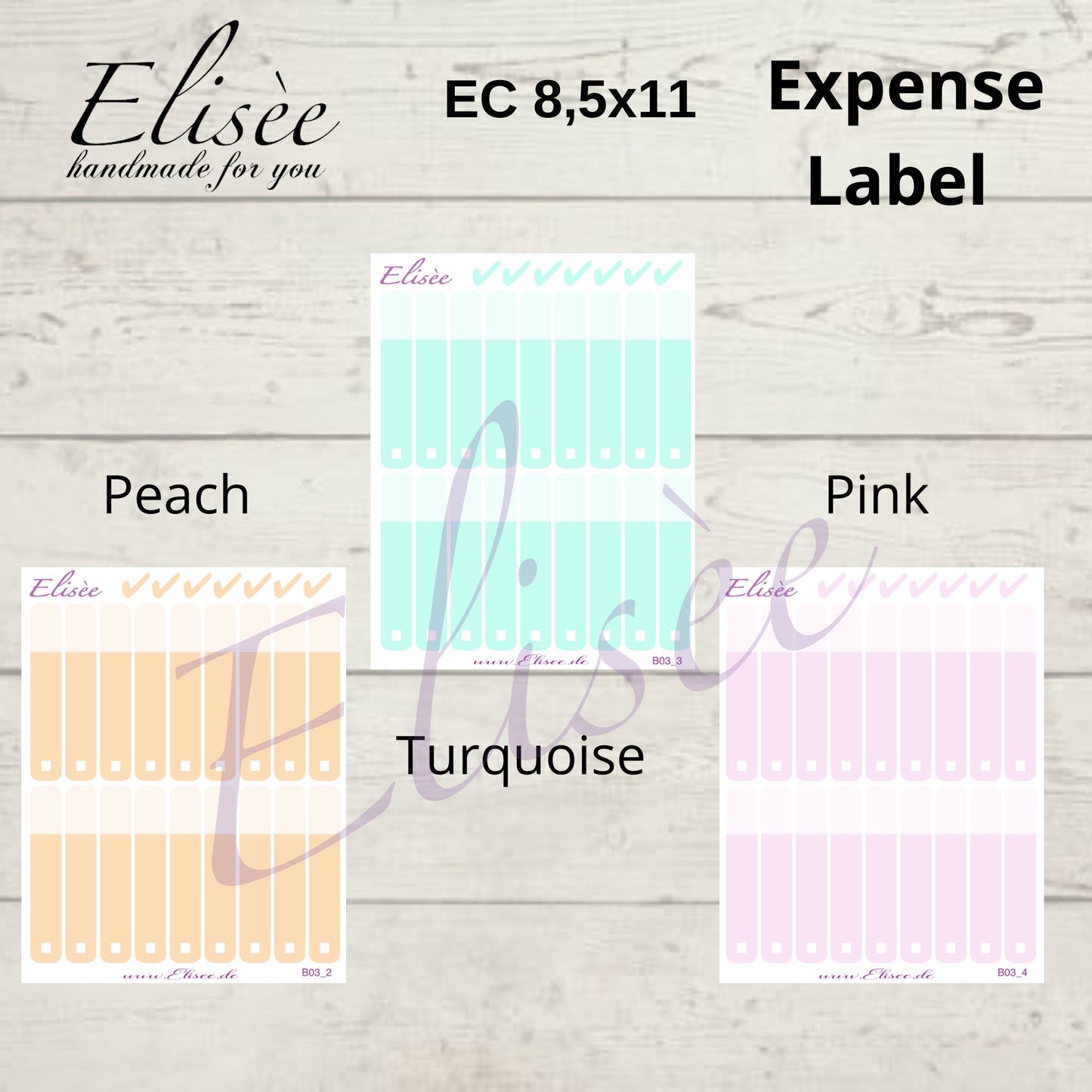 Expense / Ausgaben Sticker für 8,5x11 Planer