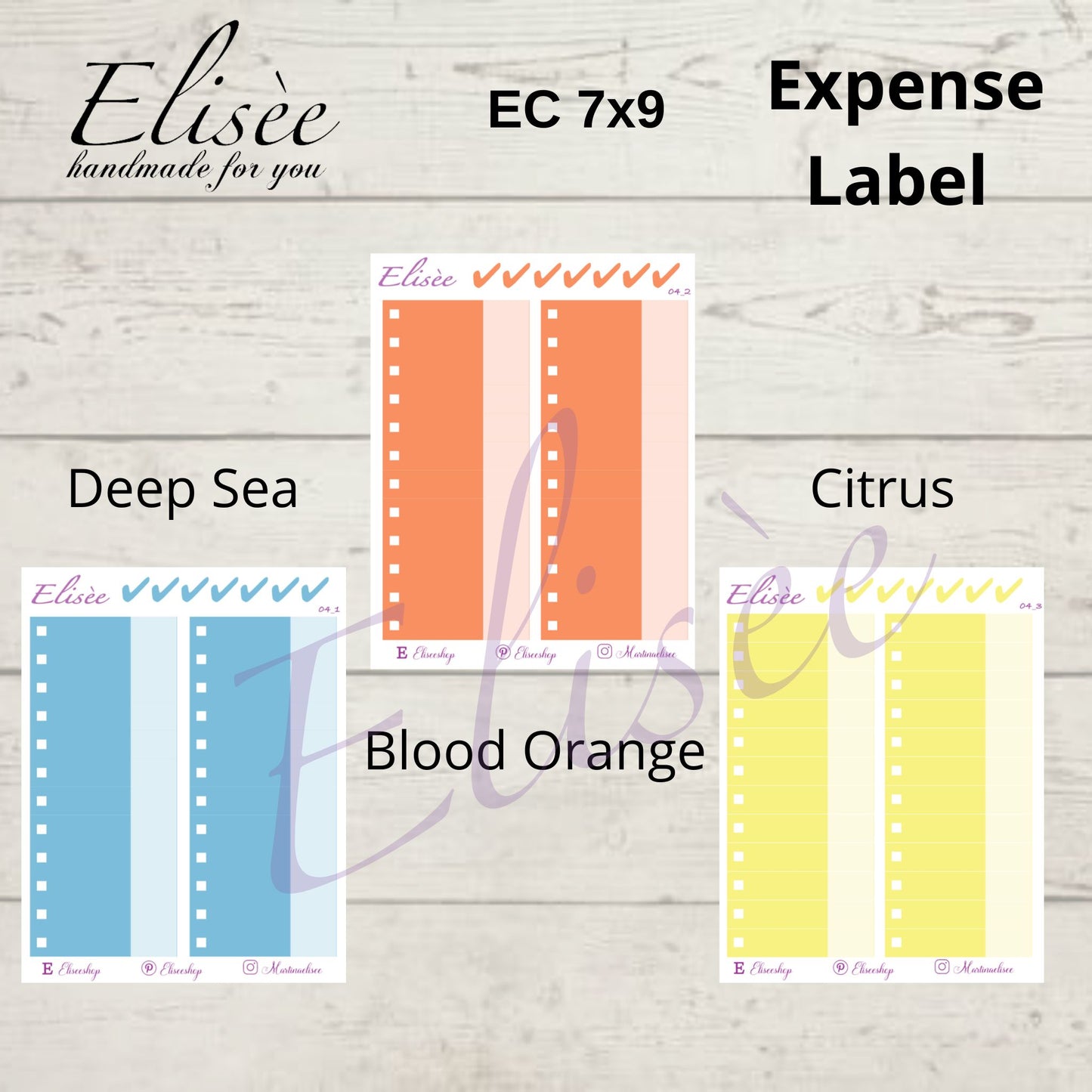 Expense / Ausgaben Sticker für 7x9 Erin Condren Planer