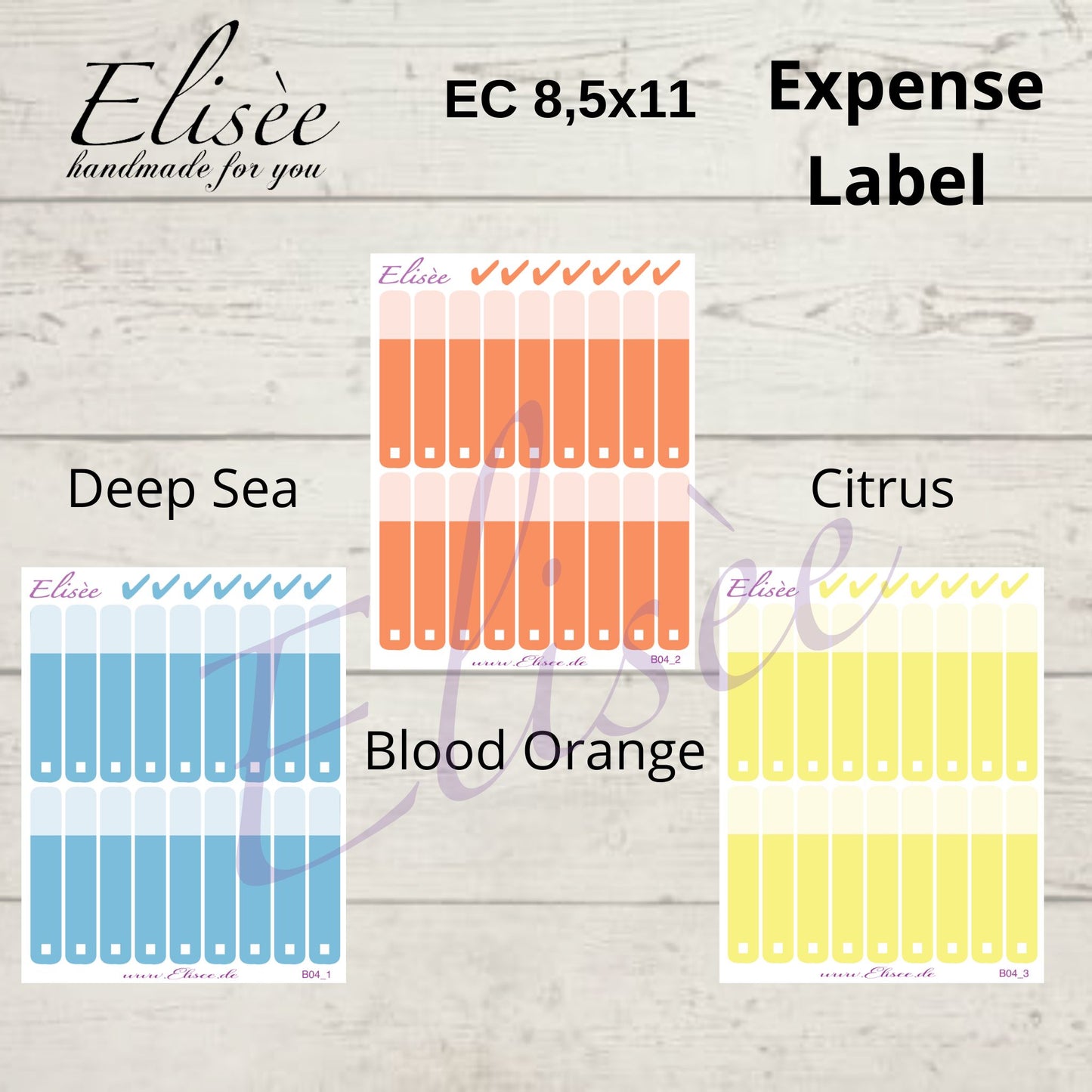Expense / Ausgaben Sticker für 8,5x11 Planer