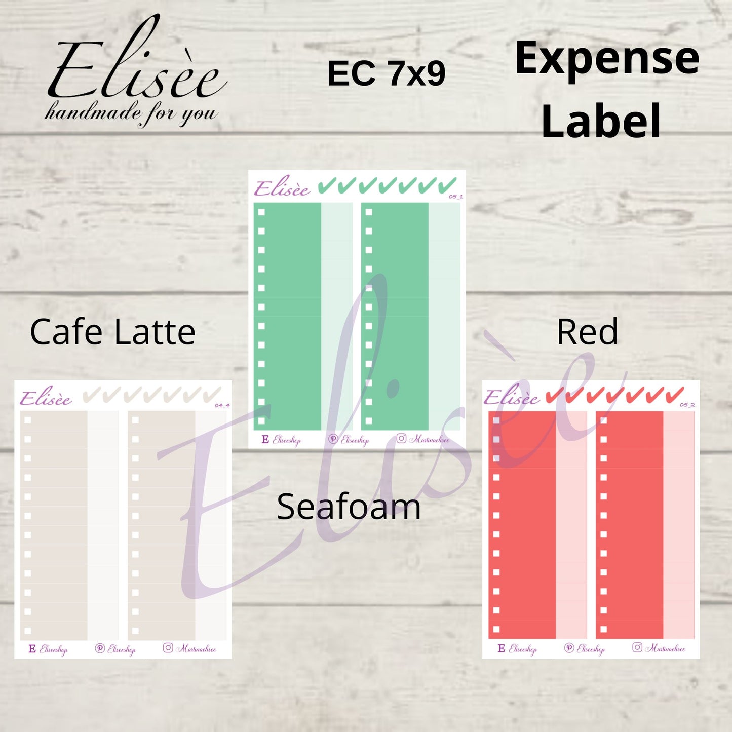 Expense / Ausgaben Sticker für 7x9 Erin Condren Planer