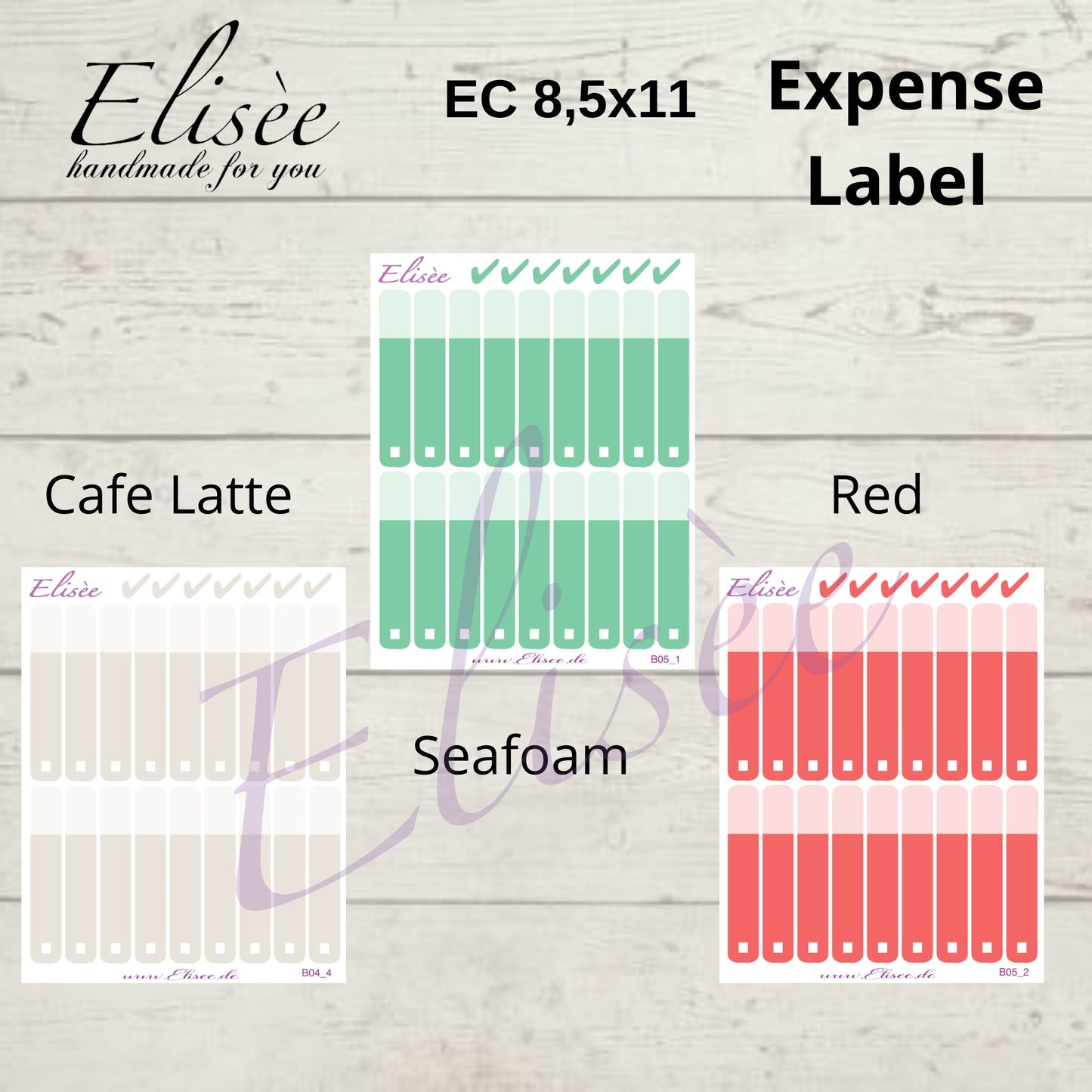 Expense / Ausgaben Sticker für 8,5x11 Planer