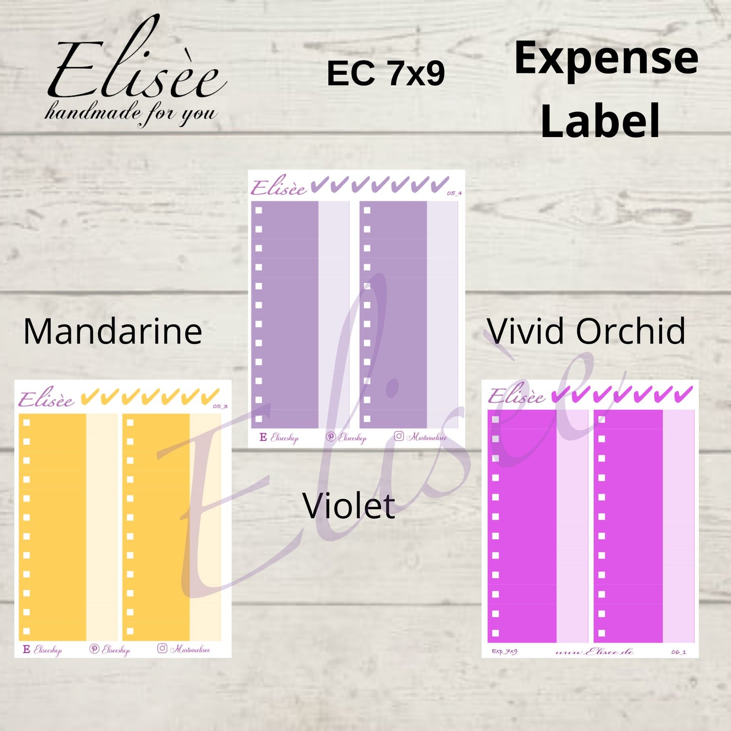 Expense / Ausgaben Sticker für 7x9 Erin Condren Planer