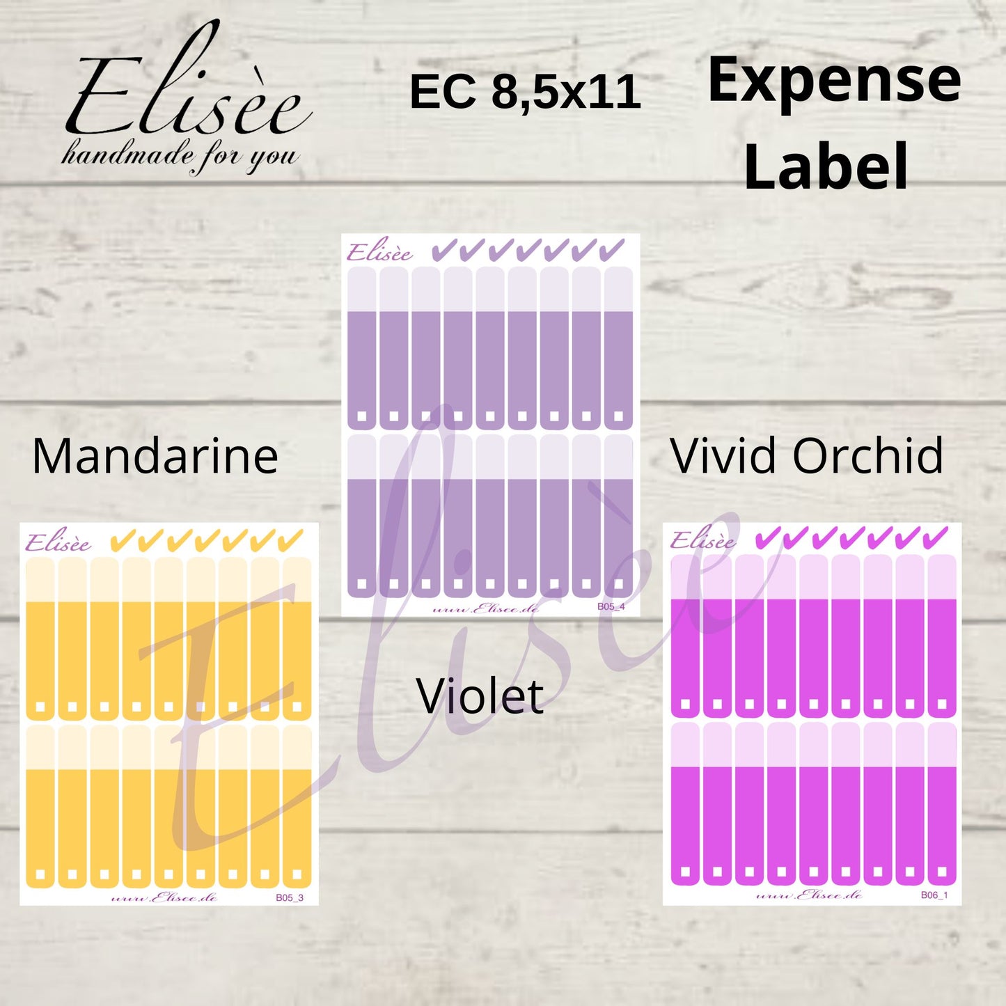 Expense / Ausgaben Sticker für 8,5x11 Planer