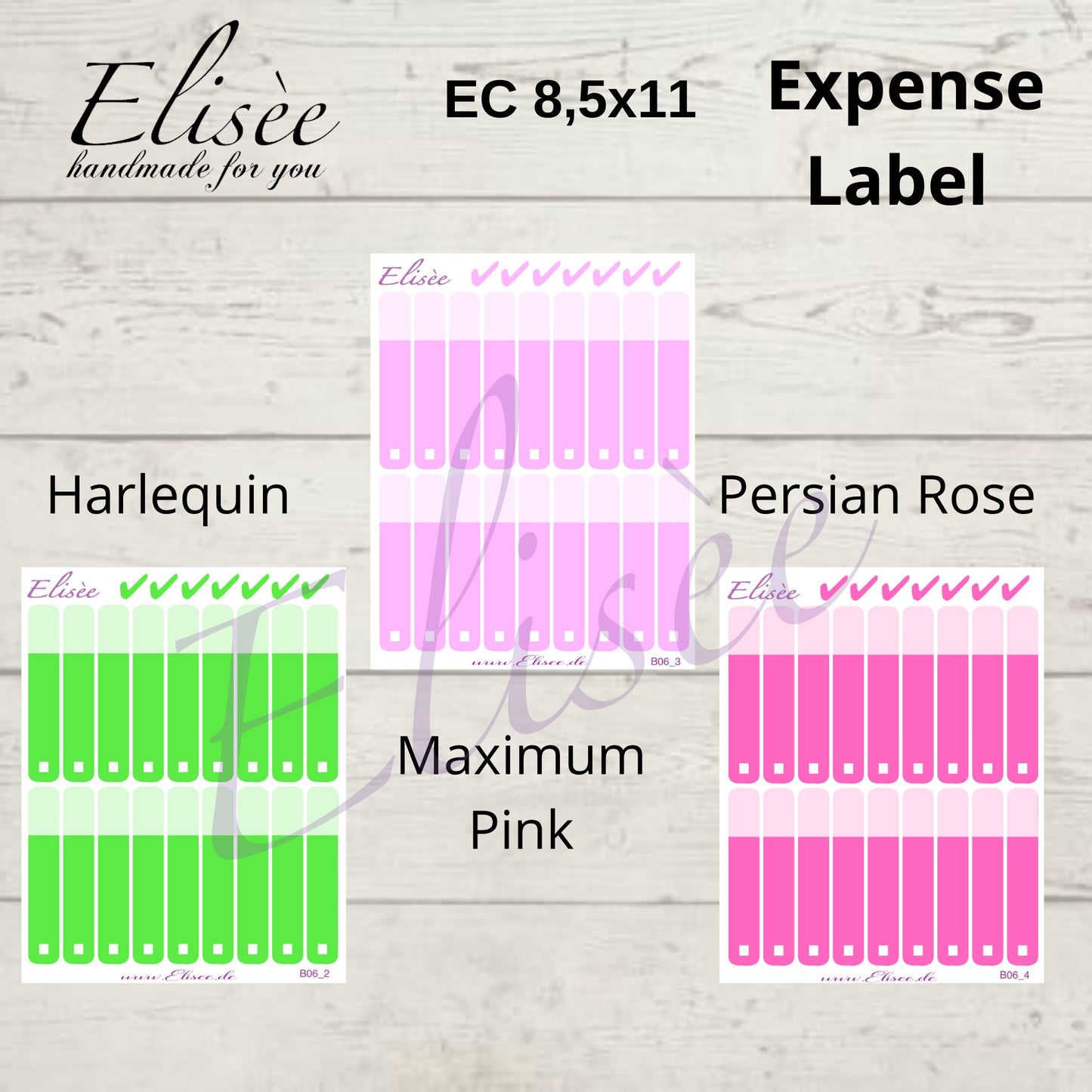 Expense / Ausgaben Sticker für 8,5x11 Planer