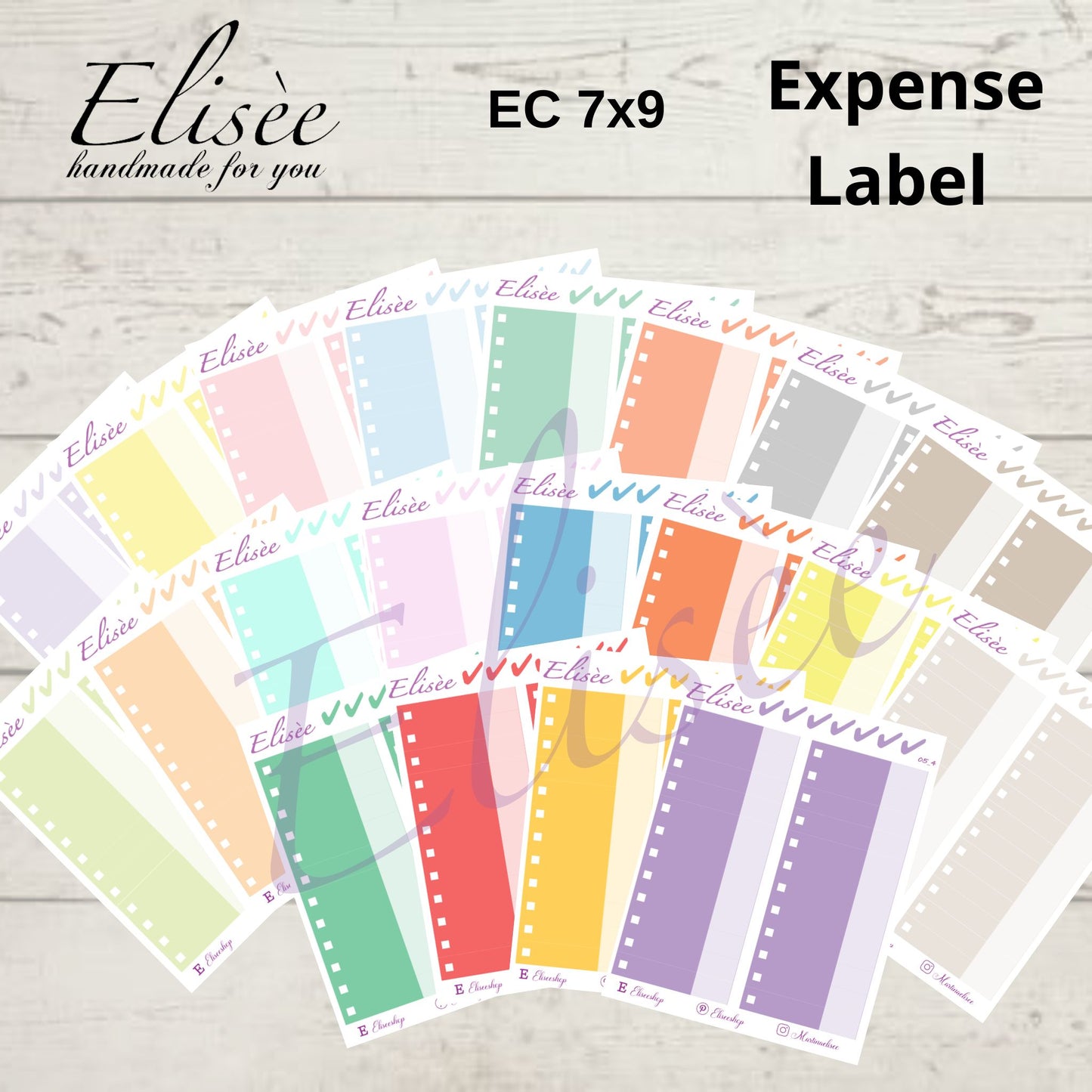 Expense / Ausgaben Sticker für 7x9 Erin Condren Planer