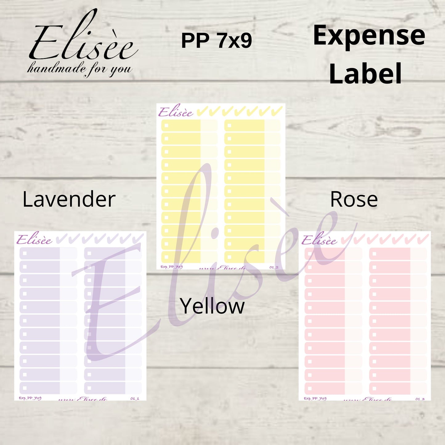 Expense / Spending Stickers for PP 7x9 Plum Paper Planner