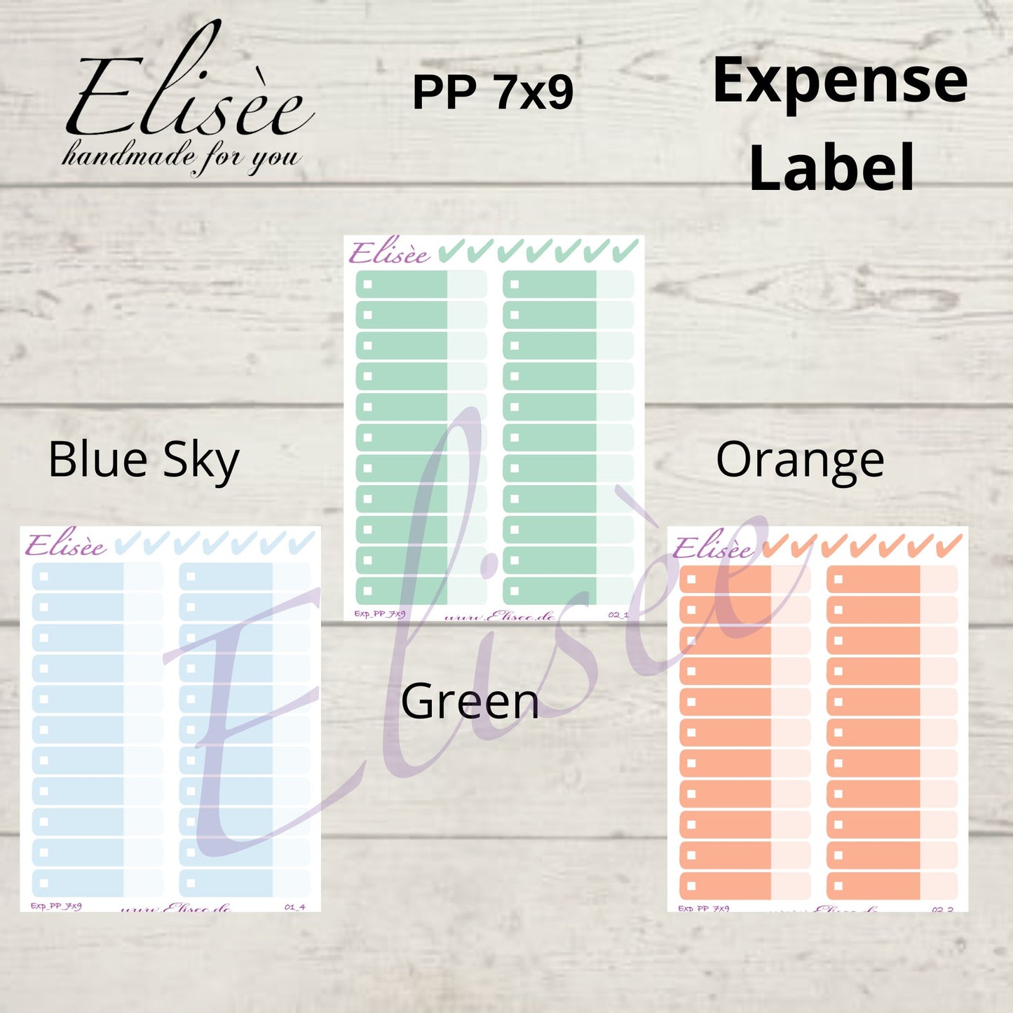 Expense / Spending Stickers for PP 7x9 Plum Paper Planner
