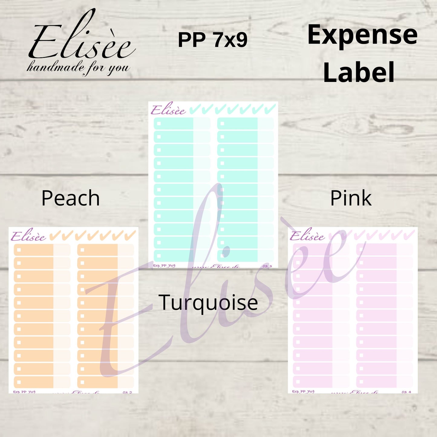 Expense / Spending Stickers for PP 7x9 Plum Paper Planner