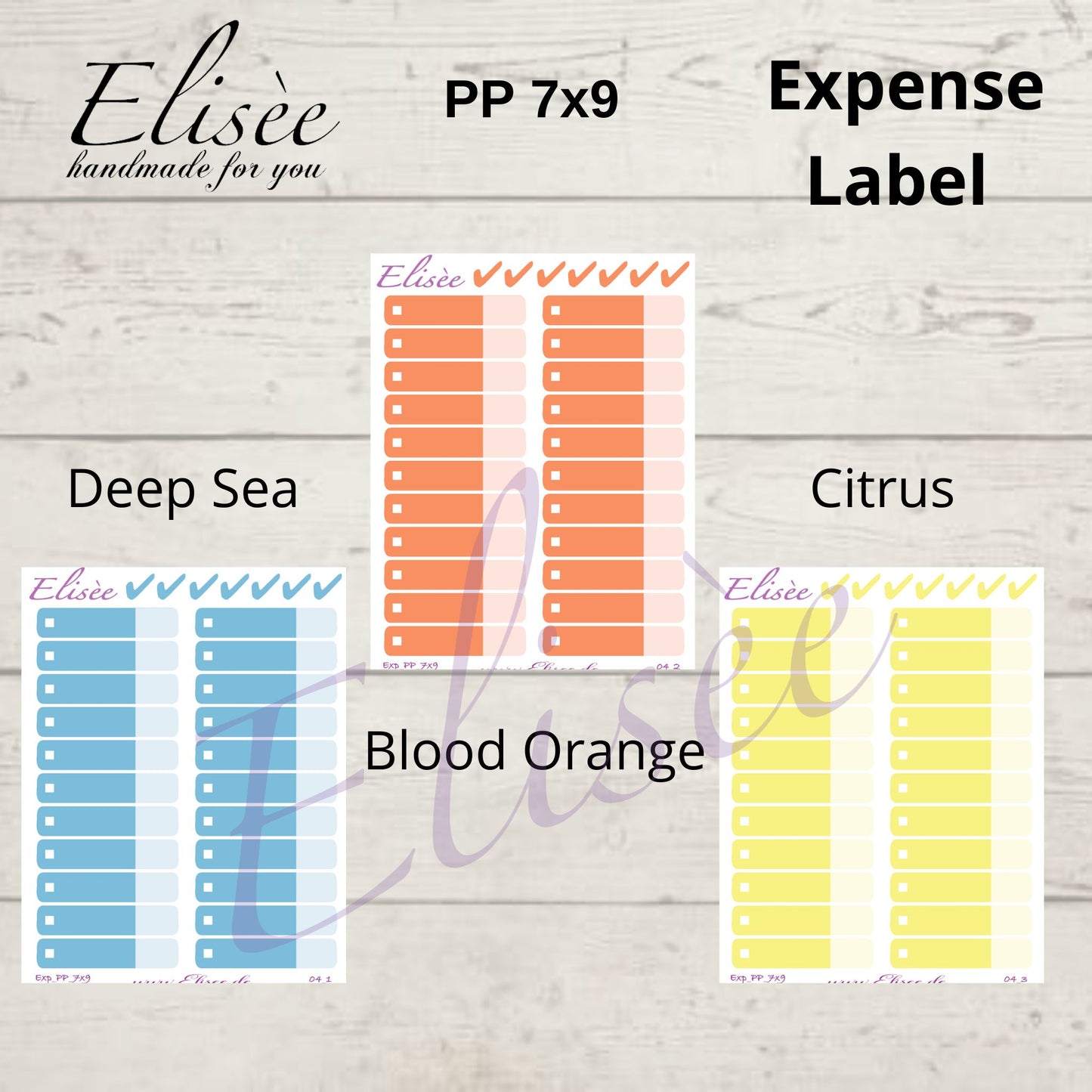 Expense / Spending Stickers for PP 7x9 Plum Paper Planner