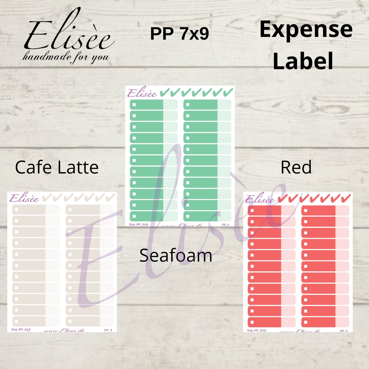 Expense / Spending Stickers for PP 7x9 Plum Paper Planner