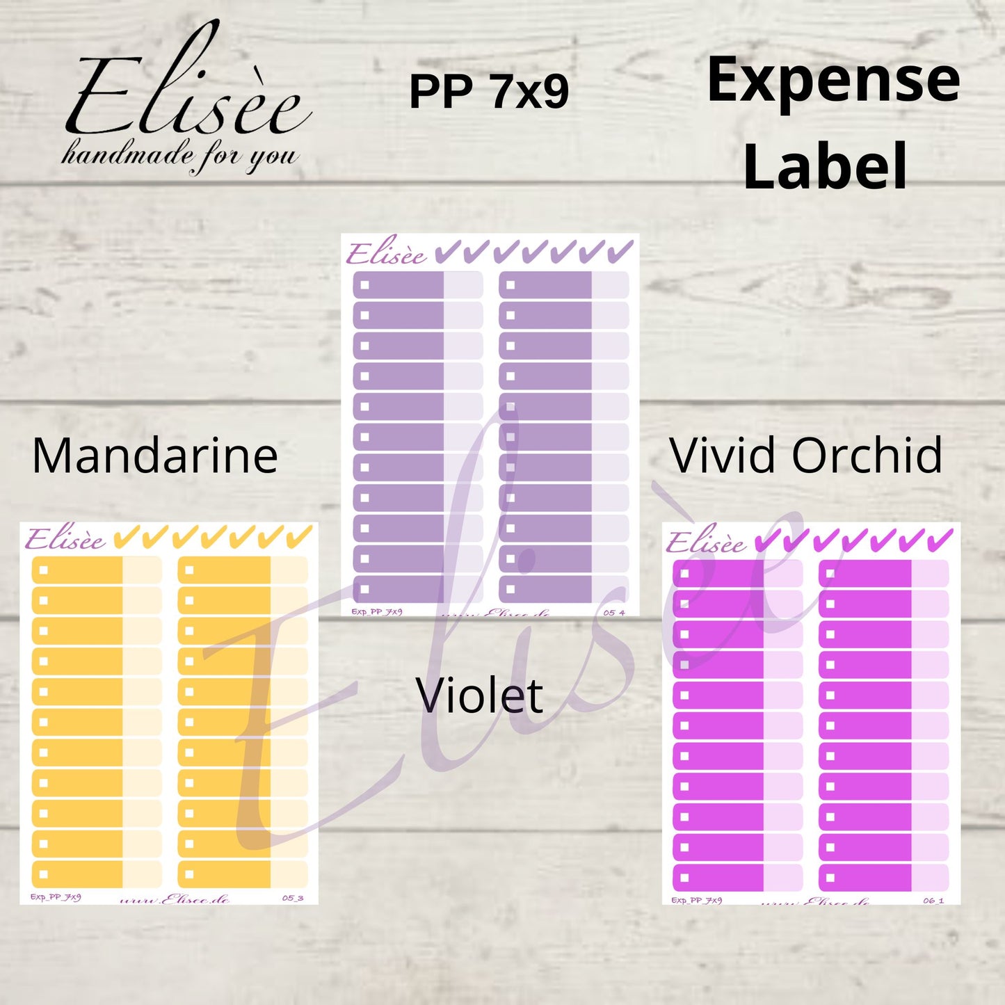 Expense / Spending Stickers for PP 7x9 Plum Paper Planner