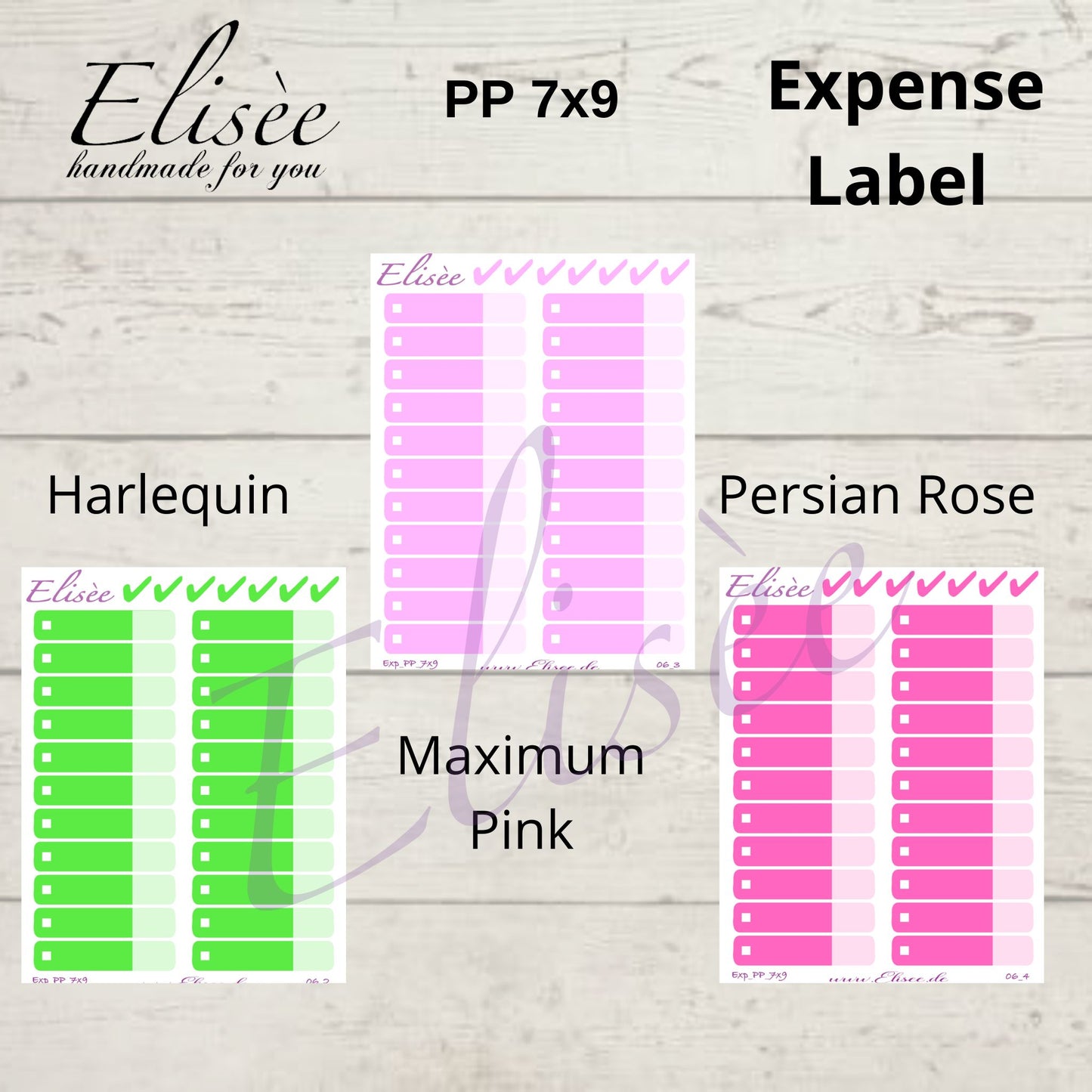 Expense / Spending Stickers for PP 7x9 Plum Paper Planner