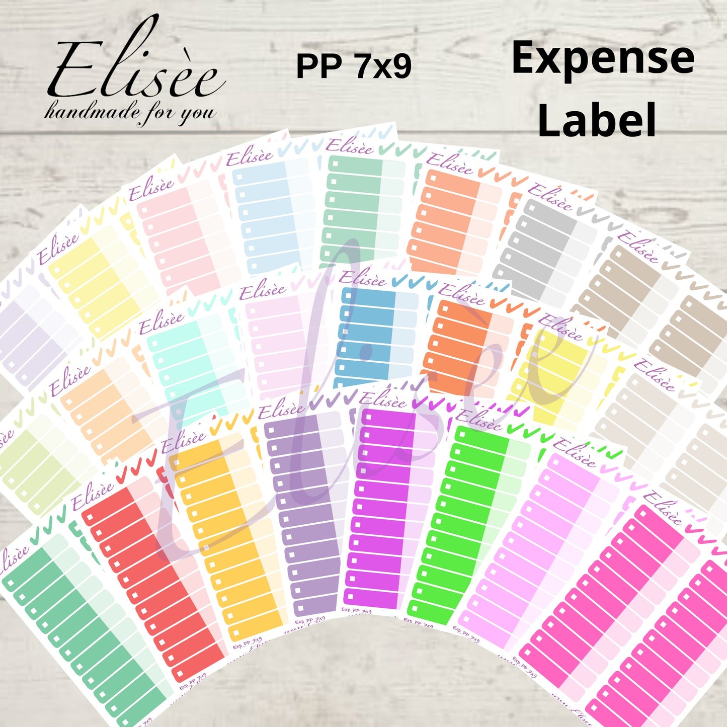 Expense / Spending Stickers for PP 7x9 Plum Paper Planner