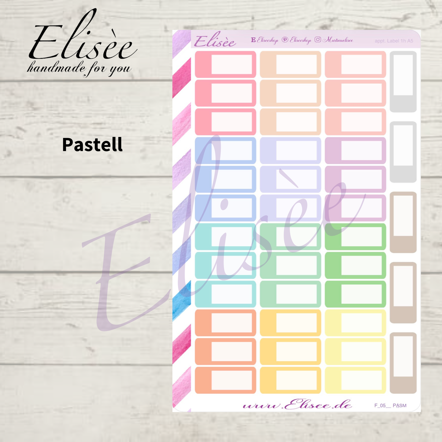 F_05 ApptLabel Sticker – 1 hour | A5 | Hobonichi Cousin & Planner