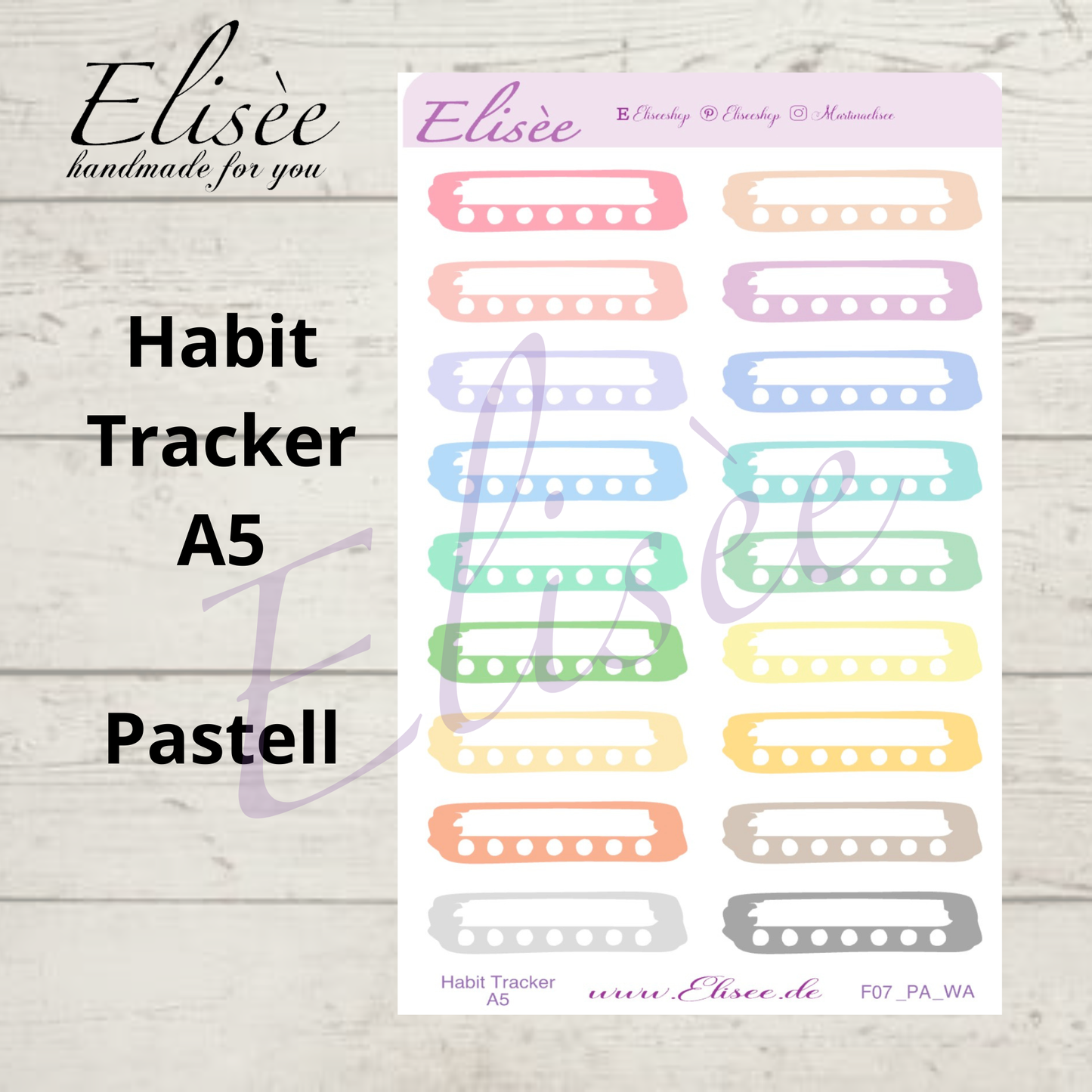 F_07 Habit Tracker A5 Sticker | Gewohnheitstracker für Planner & Bullet Journal