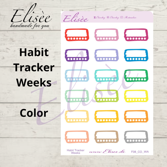 F_08 Habit Tracker Weeks Sticker | Gewohnheitstracker für Planner & Bullet Journal