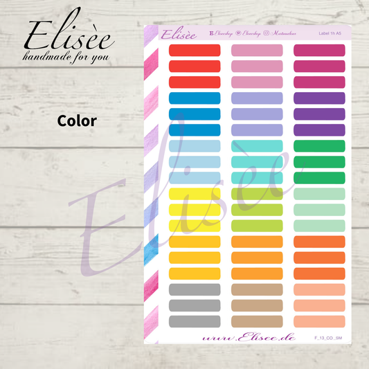 F_13 1h Labels Sticker A5 | Terminplaner Sticker | Planner Label