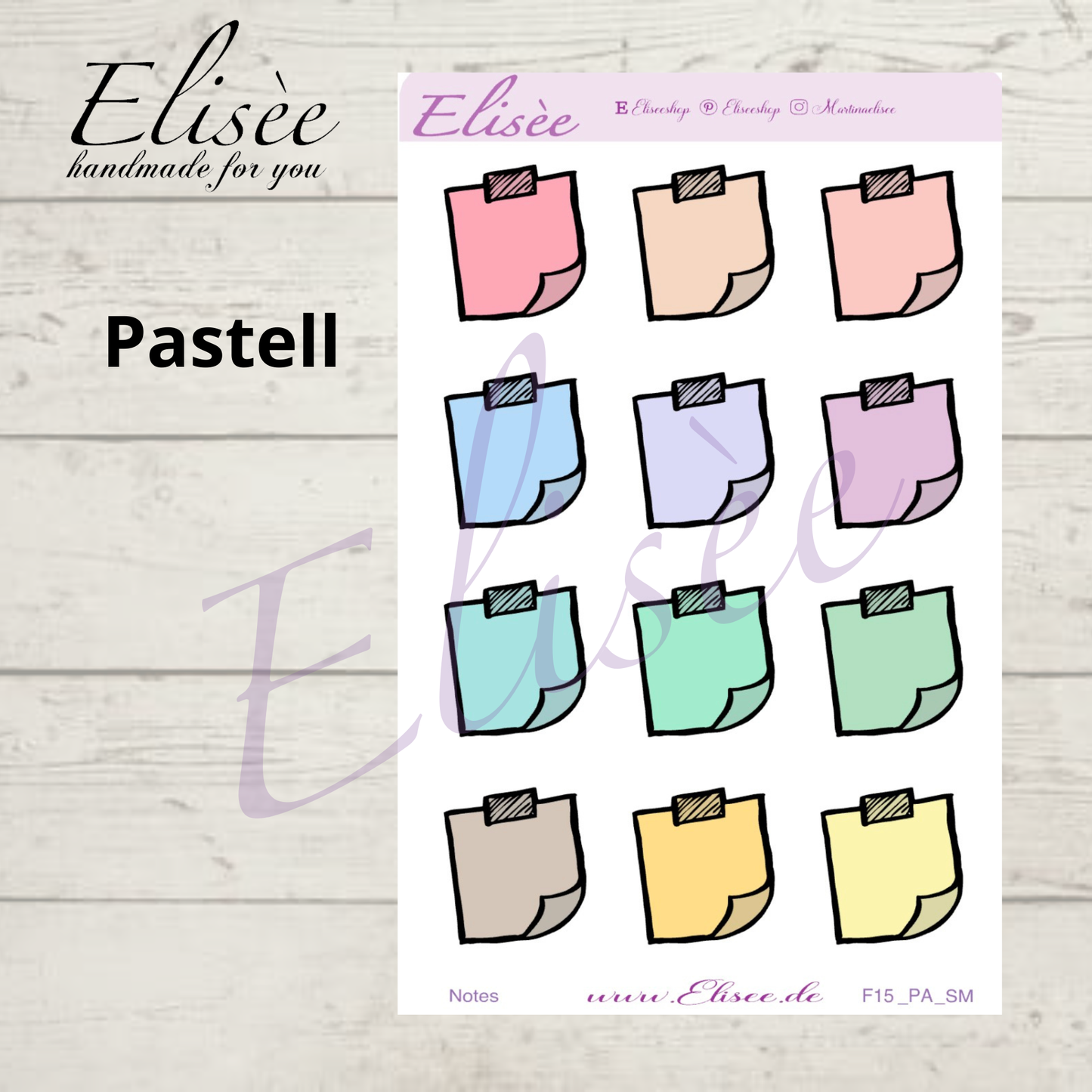 F_15 Sticky Notes Planner Sticker Sheet | Functional Planner Stickers | Bullet Journal | Bujo Stickers | Cute Planner Accessories