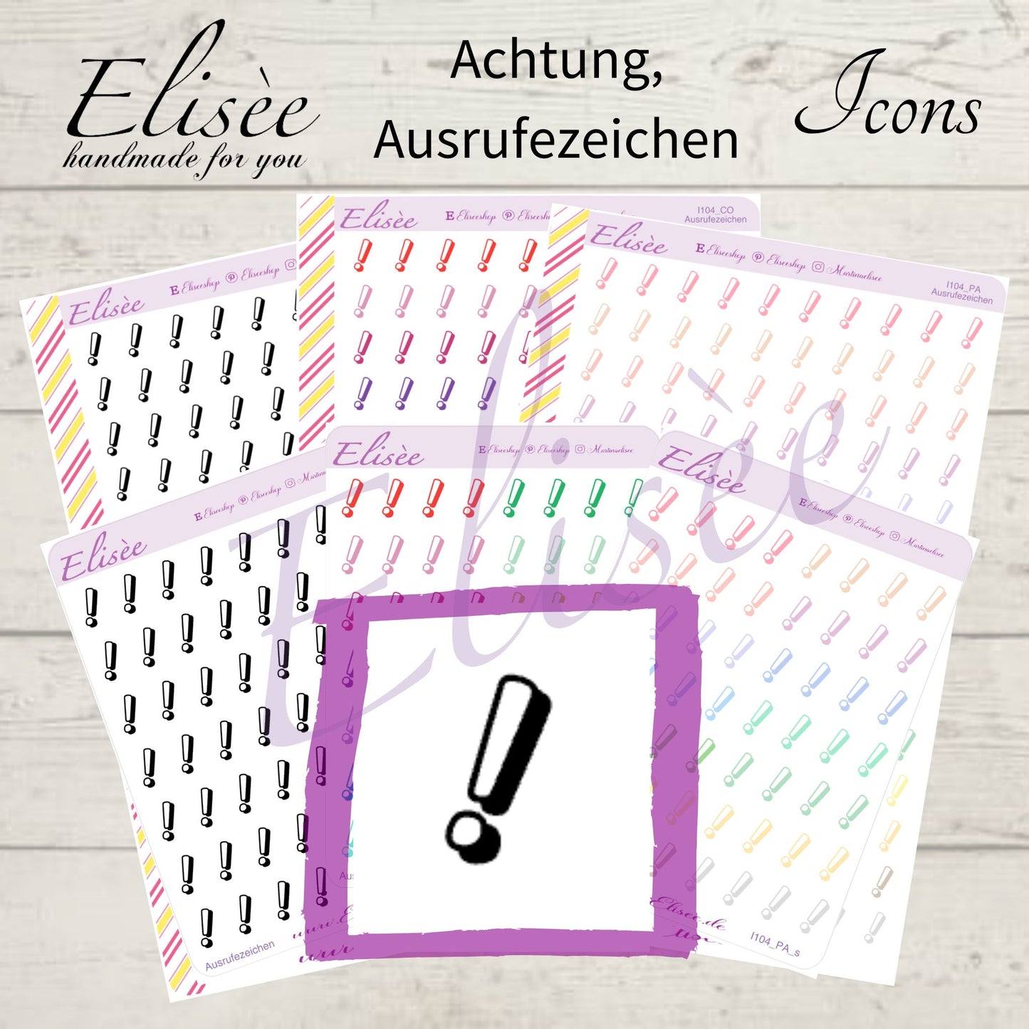 I104 Icons "Achtung, Ausrufezeichen" Sticker