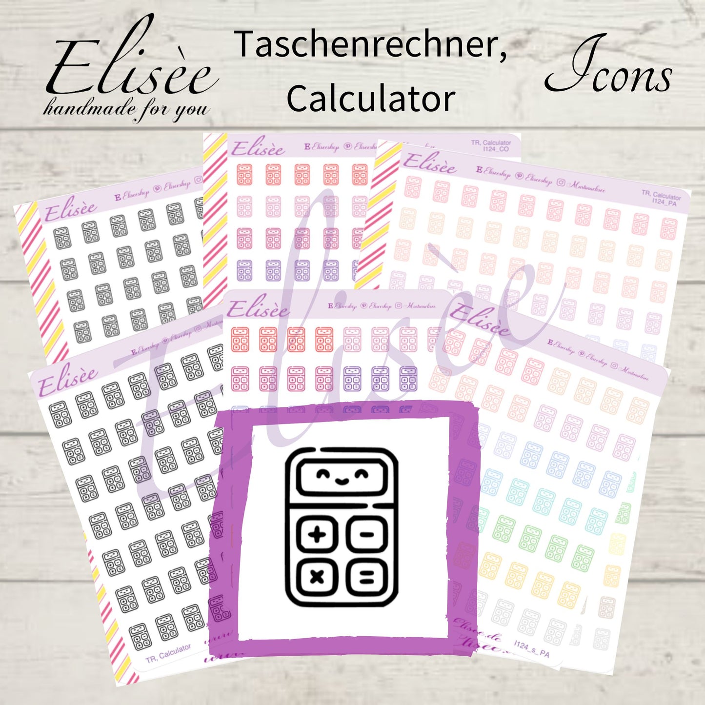 I124 Icons "Calculator" Sticker