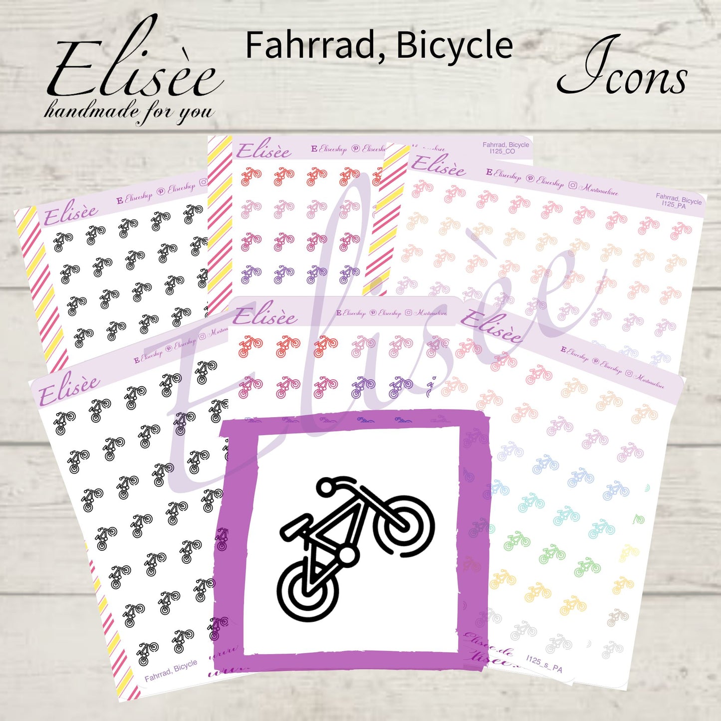 I125 Icons "Fahrrad, Bicycle" Sticker