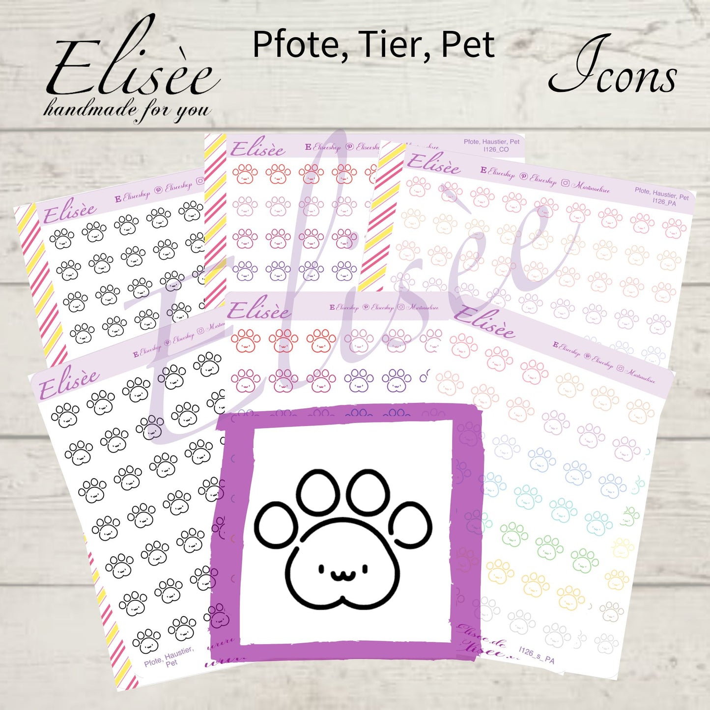 I126 Icons "Pfote, Haustier, Pet" Sticker