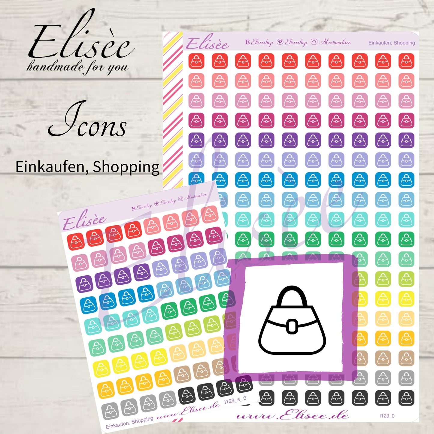 I129_0 Icons "Einkaufen, Shopping" Sticker