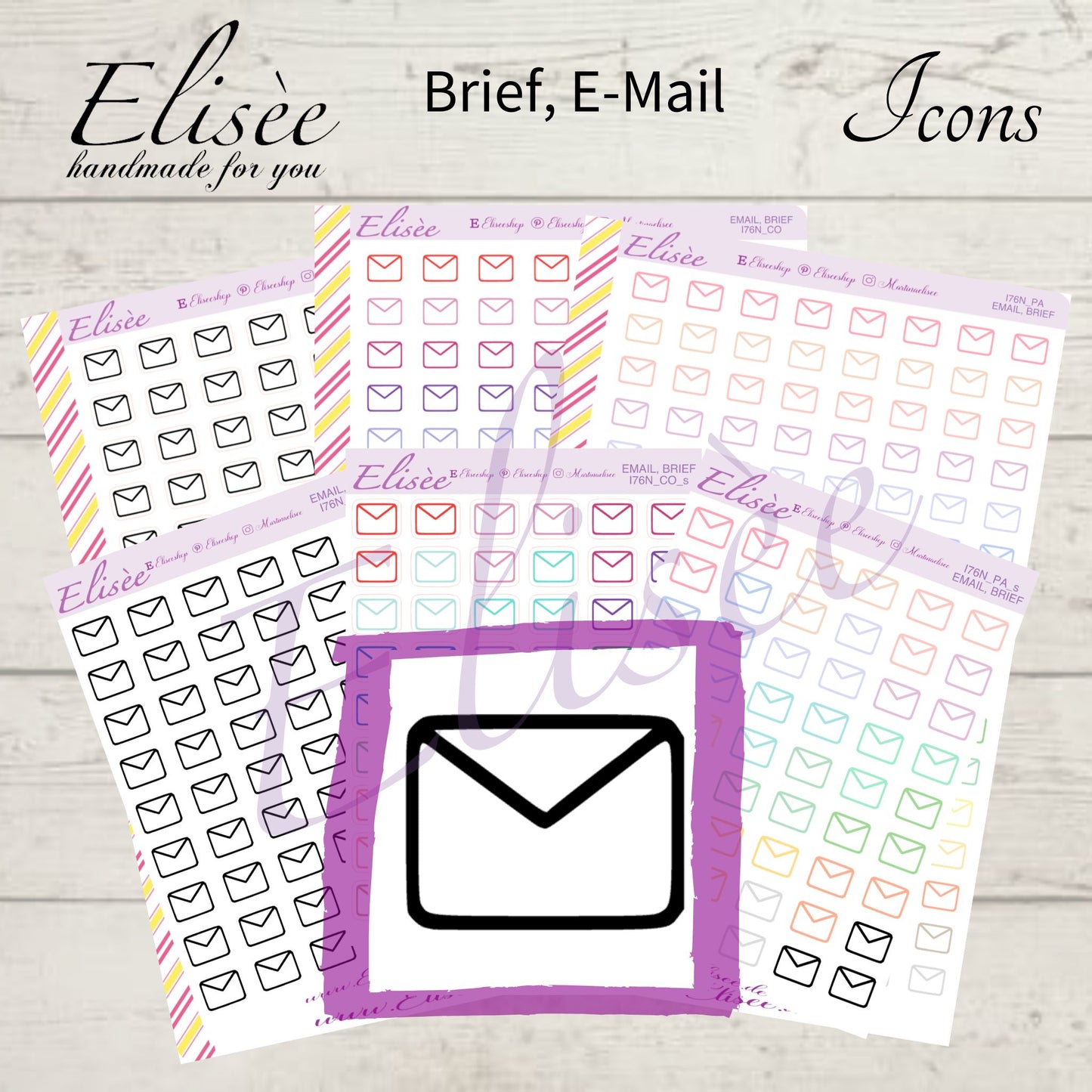 I076N Icons "BRIEF, EMAIL" Sticker