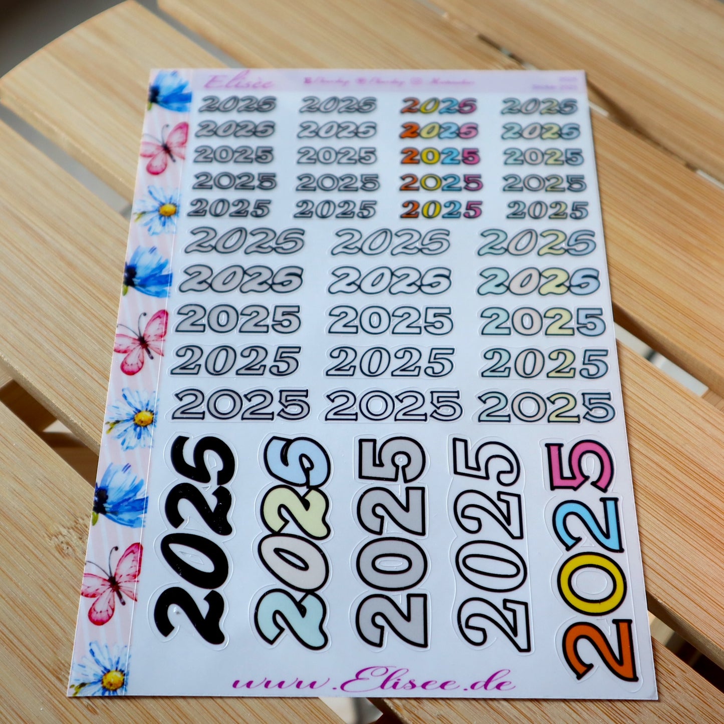 2025 Script Sticker Jahreszahl