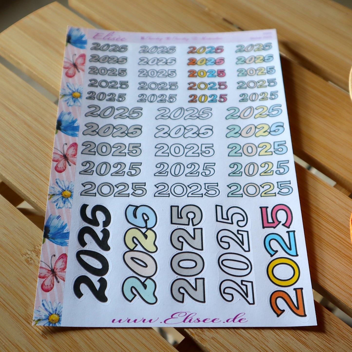 2025 Script Sticker Jahreszahl