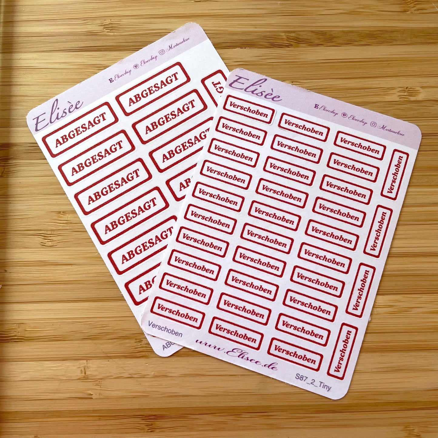 S87  Script Sticker "ABGESAGT / CANCELLED" | Aufkleber | Bullet Journal