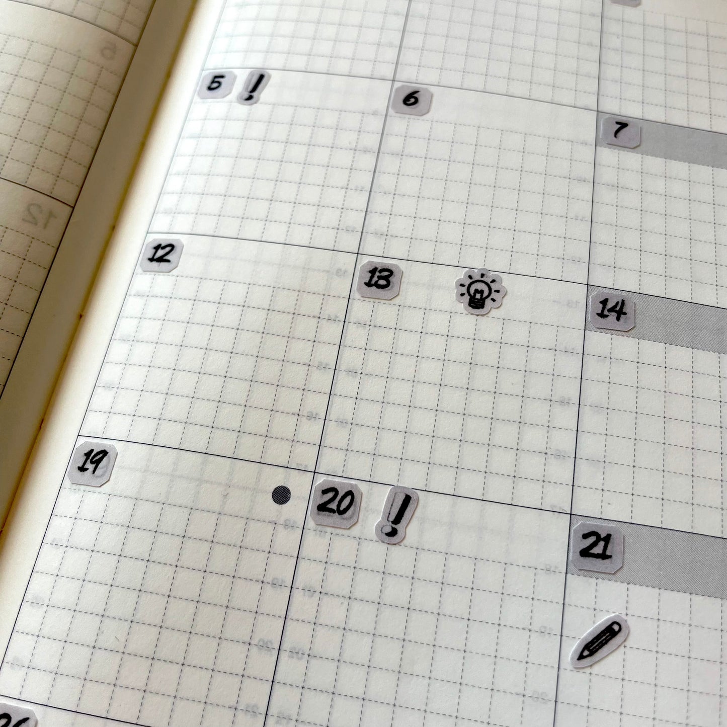 2025_Date Strips Bullet Journal A5 / Hobonichi Cousin A5